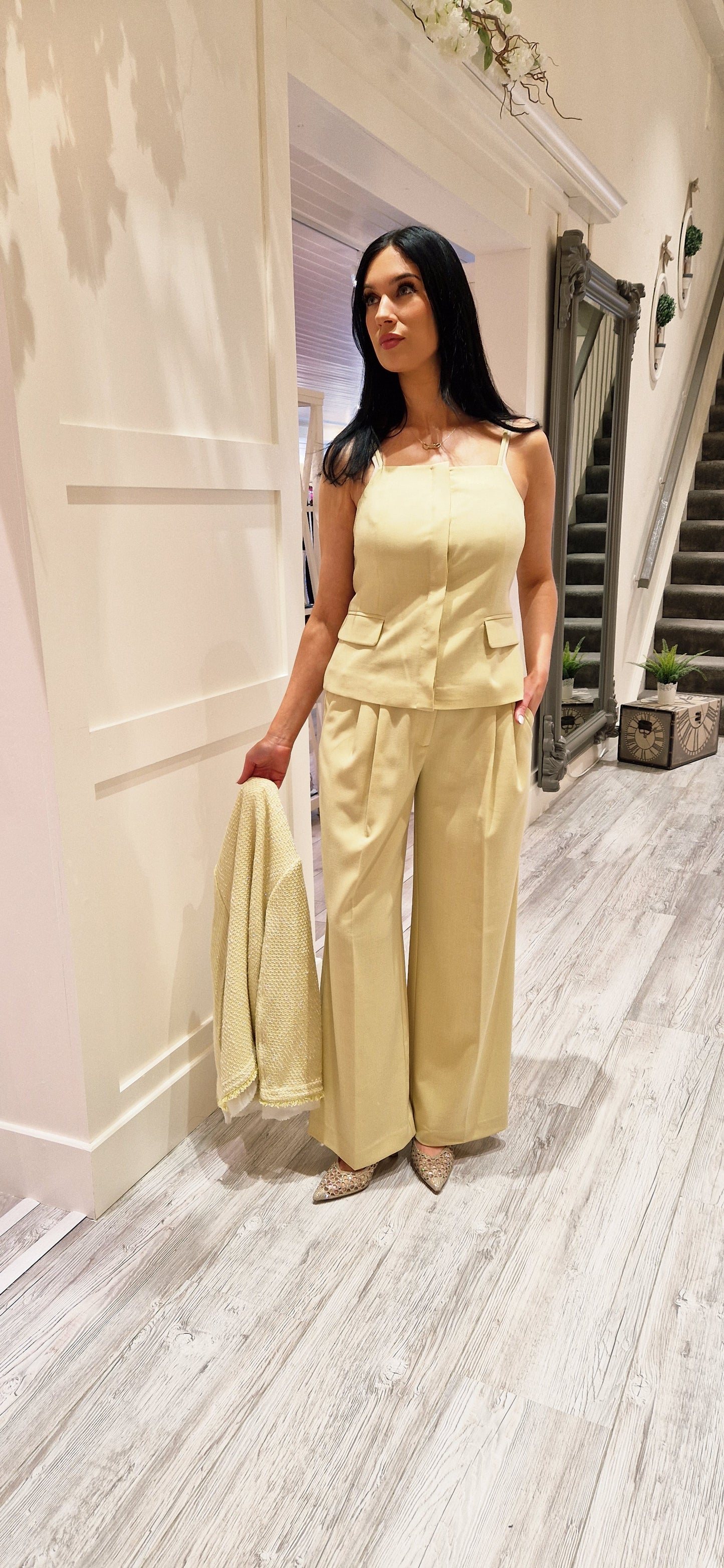 Nilan Tailored Top  Pale Yellow