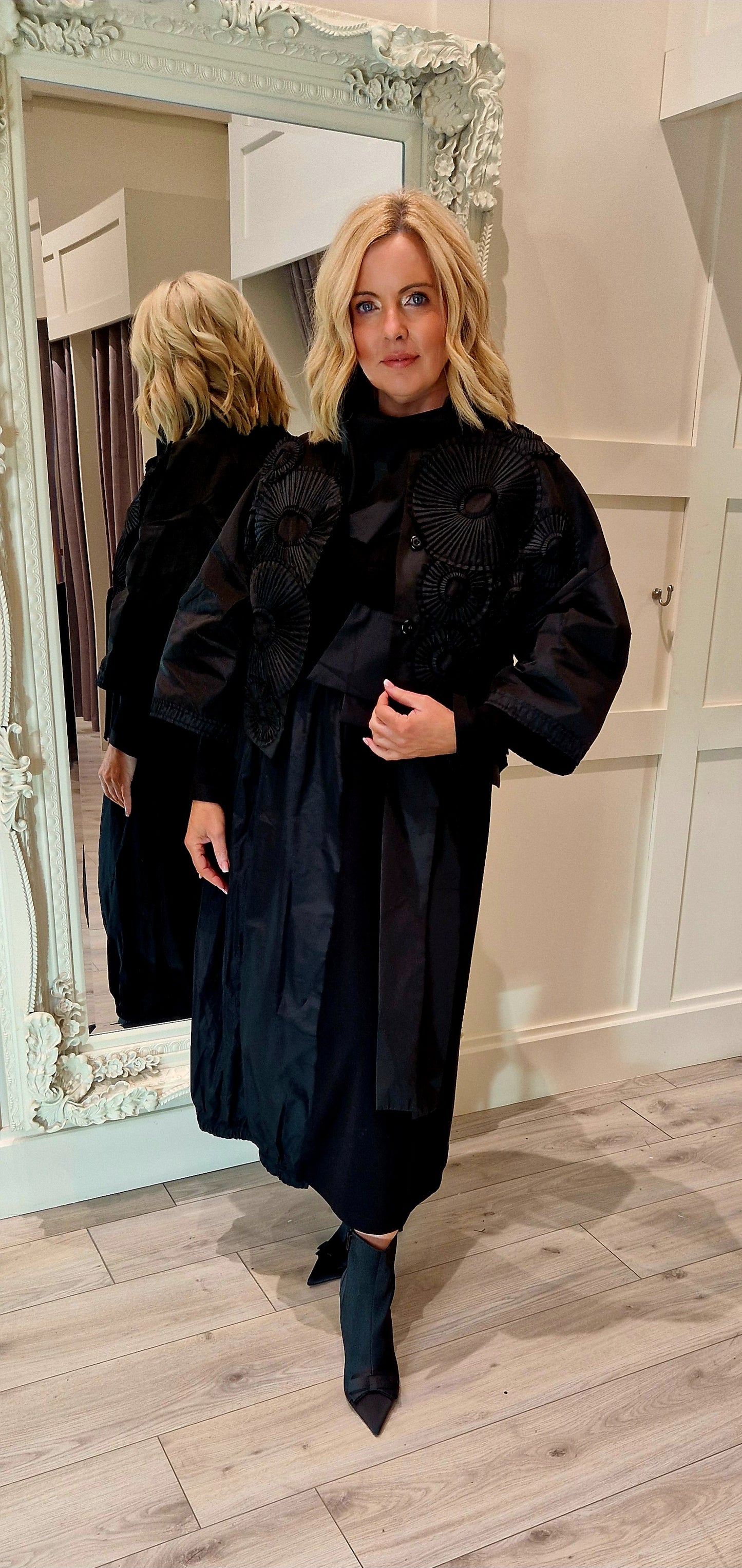 Black Taffeta Crop Jacket