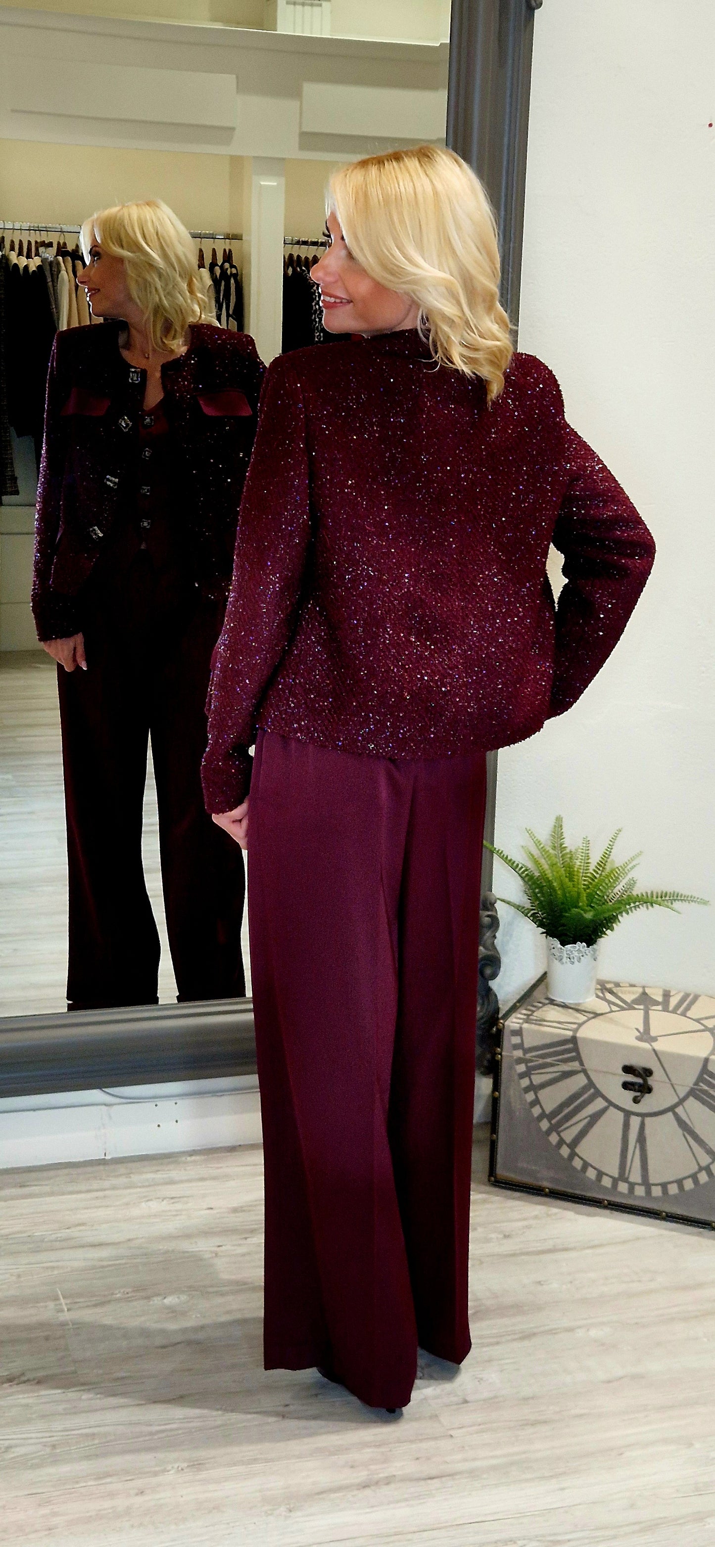 Burgundy Shimmer Jacket