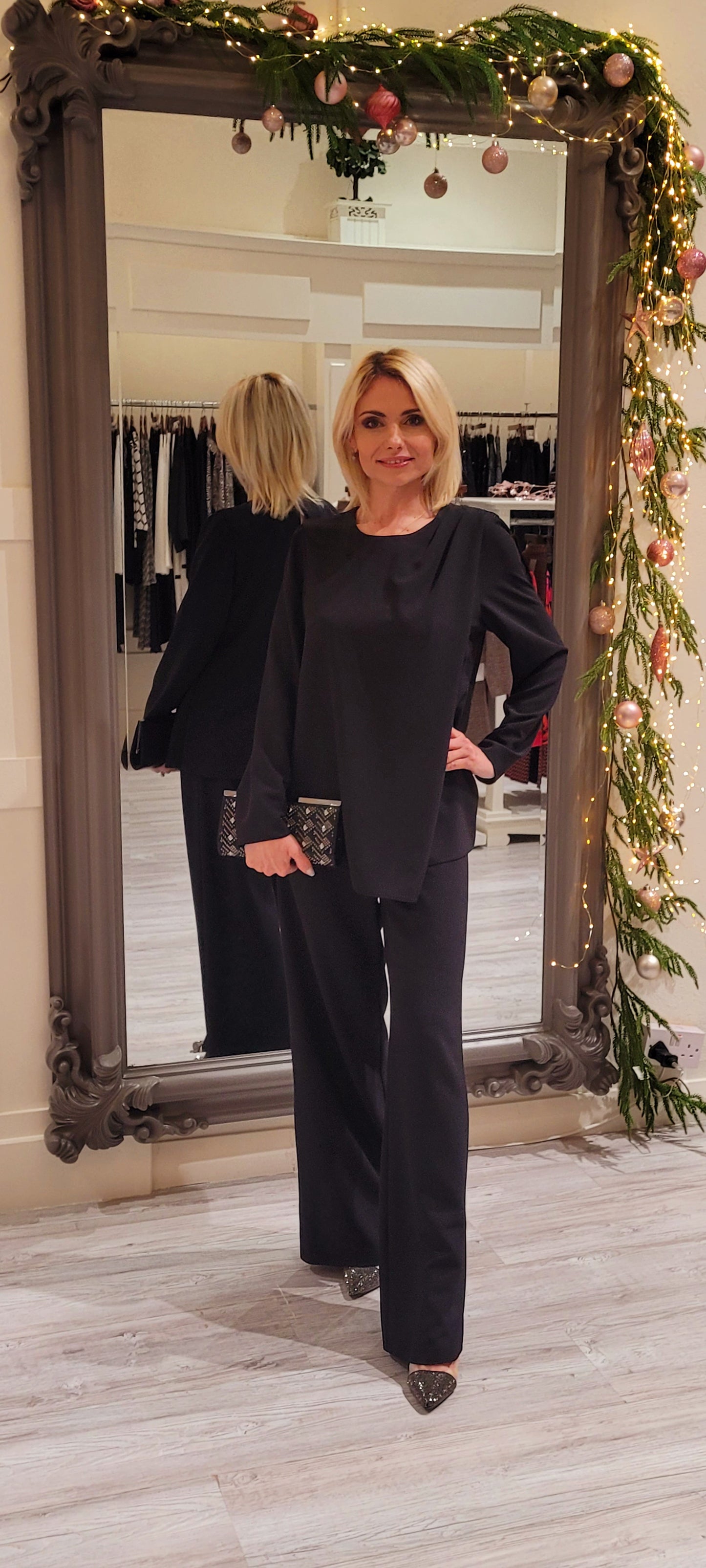 Black Two Pieces Trousers Suit