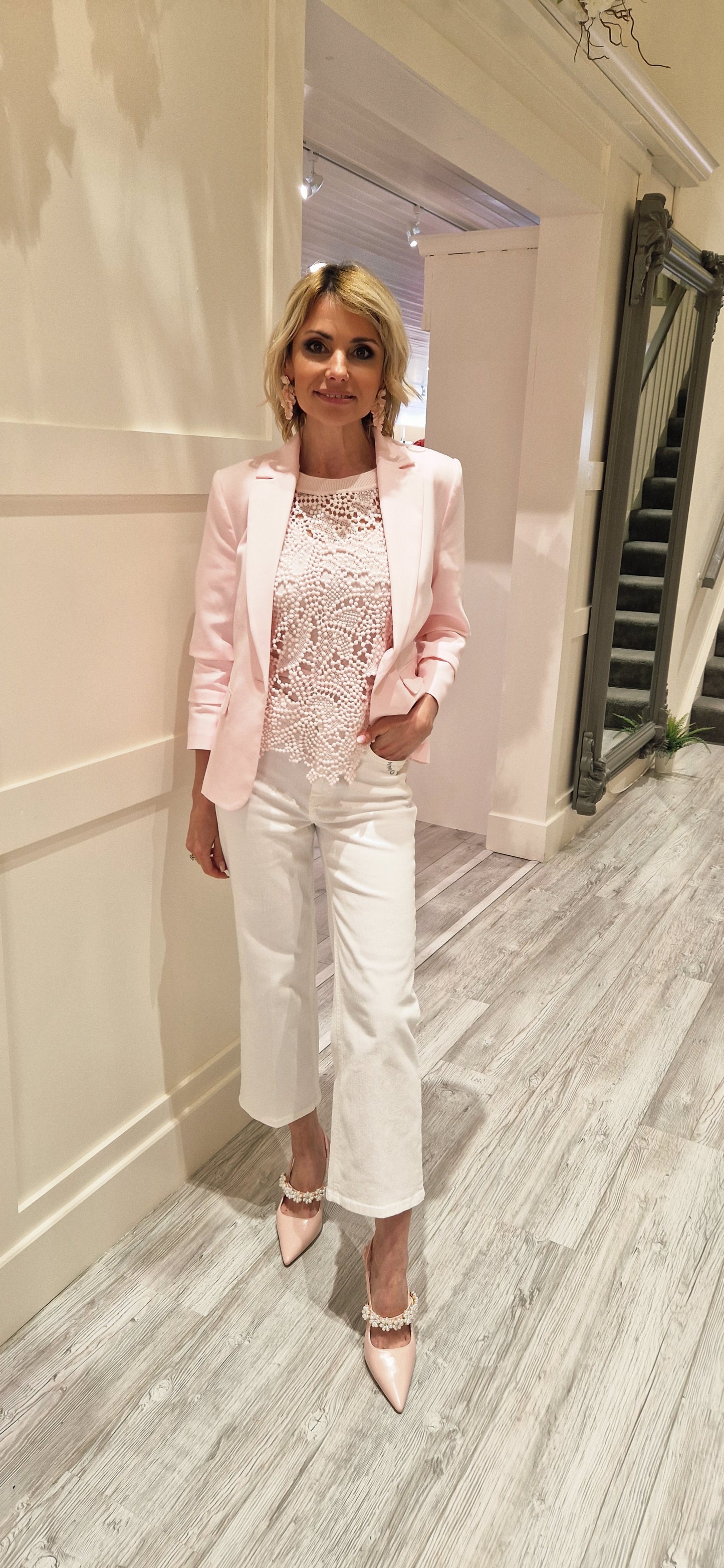 Culotte Jeans With Rhinestone Detailing