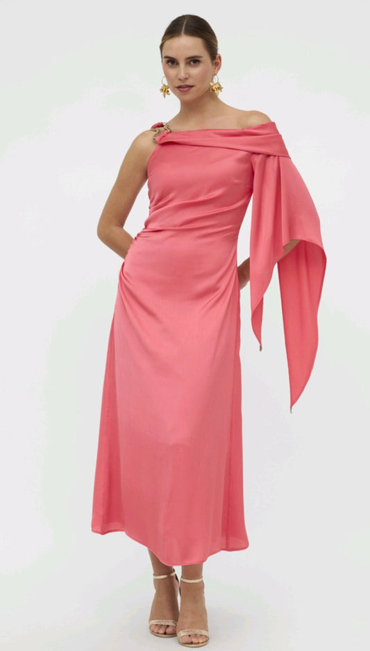 Coral Midi Dress