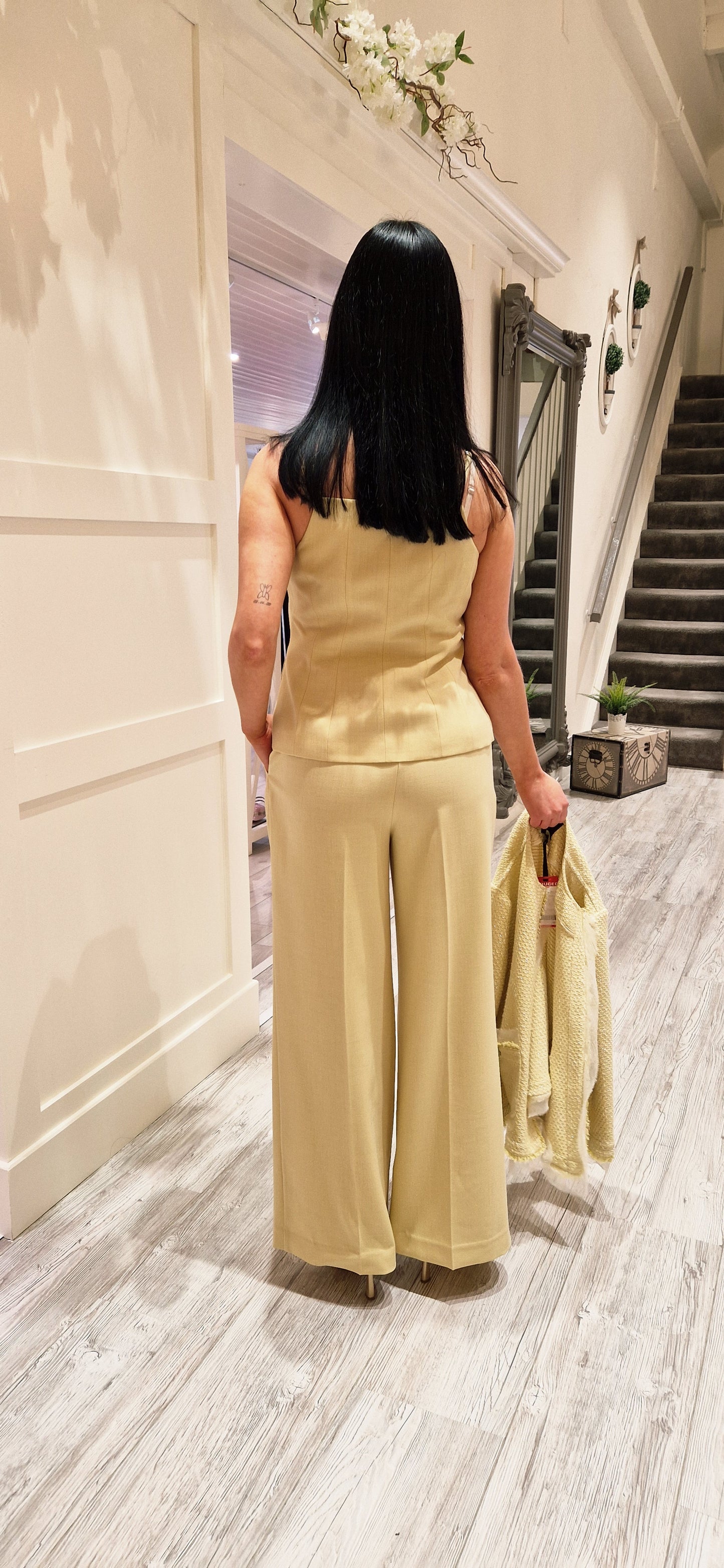 Nilan Tailored Top  Pale Yellow