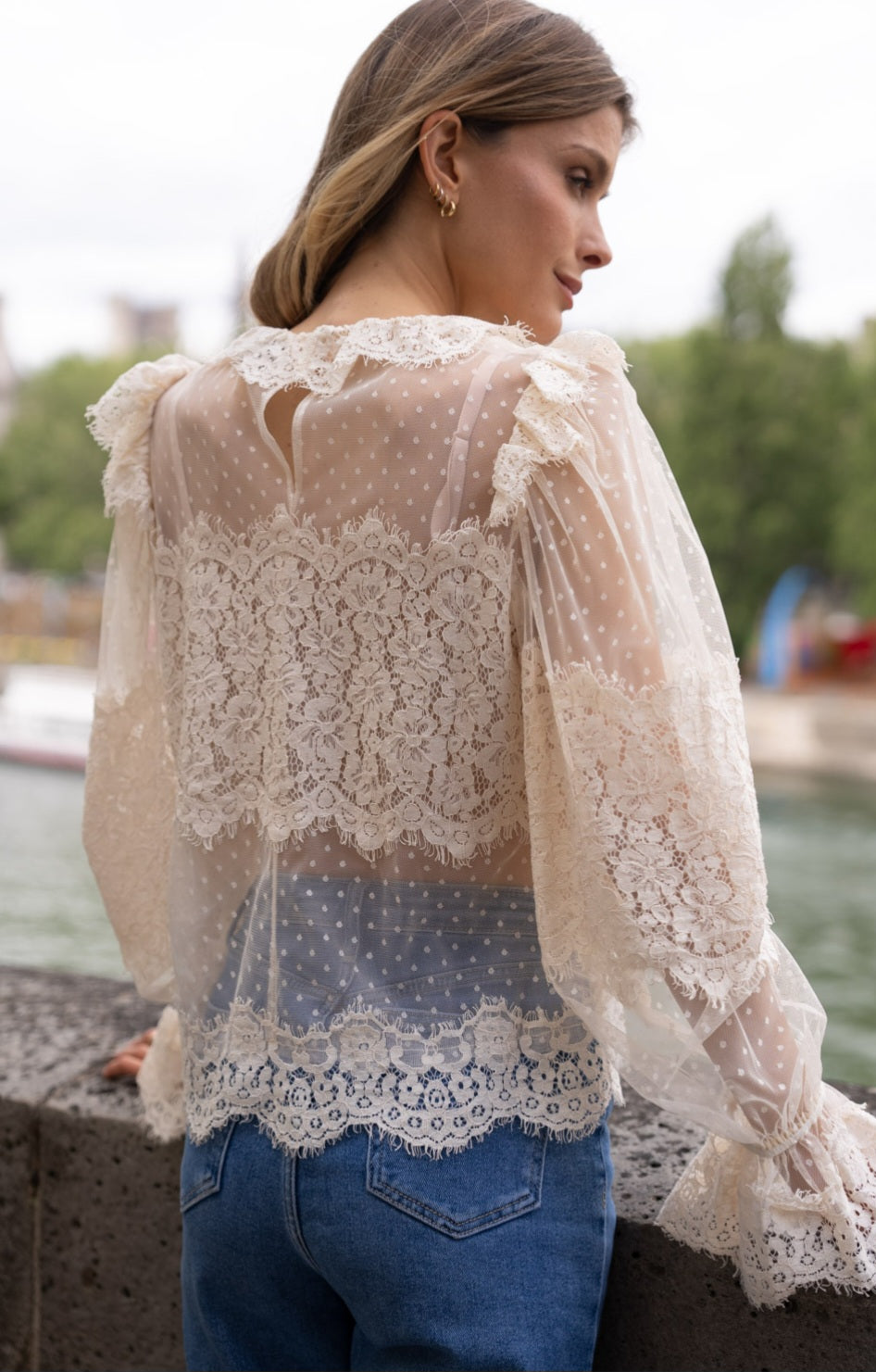 Cream Lace Blouse