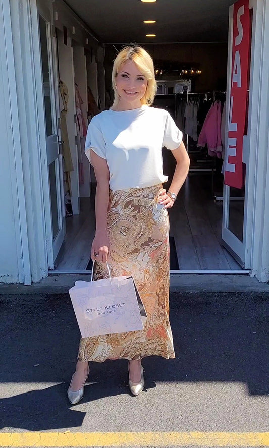 Cream Top With Crystal Sleeves