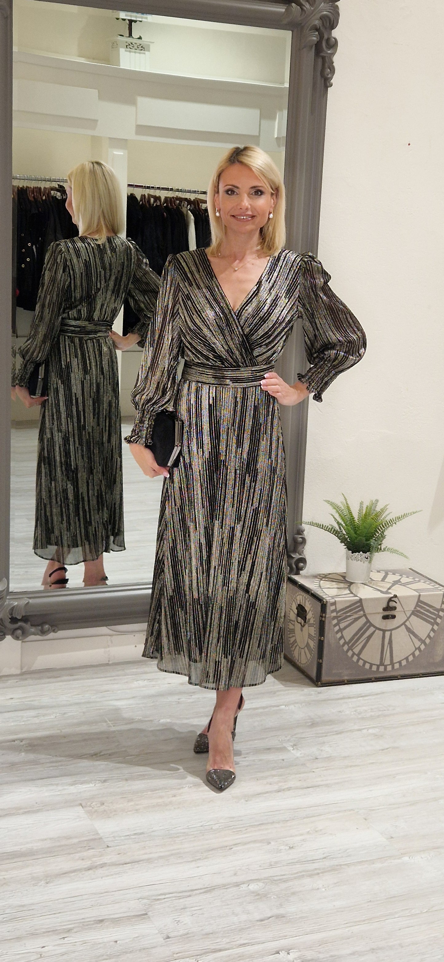 Black And Gold Shimmer Dress