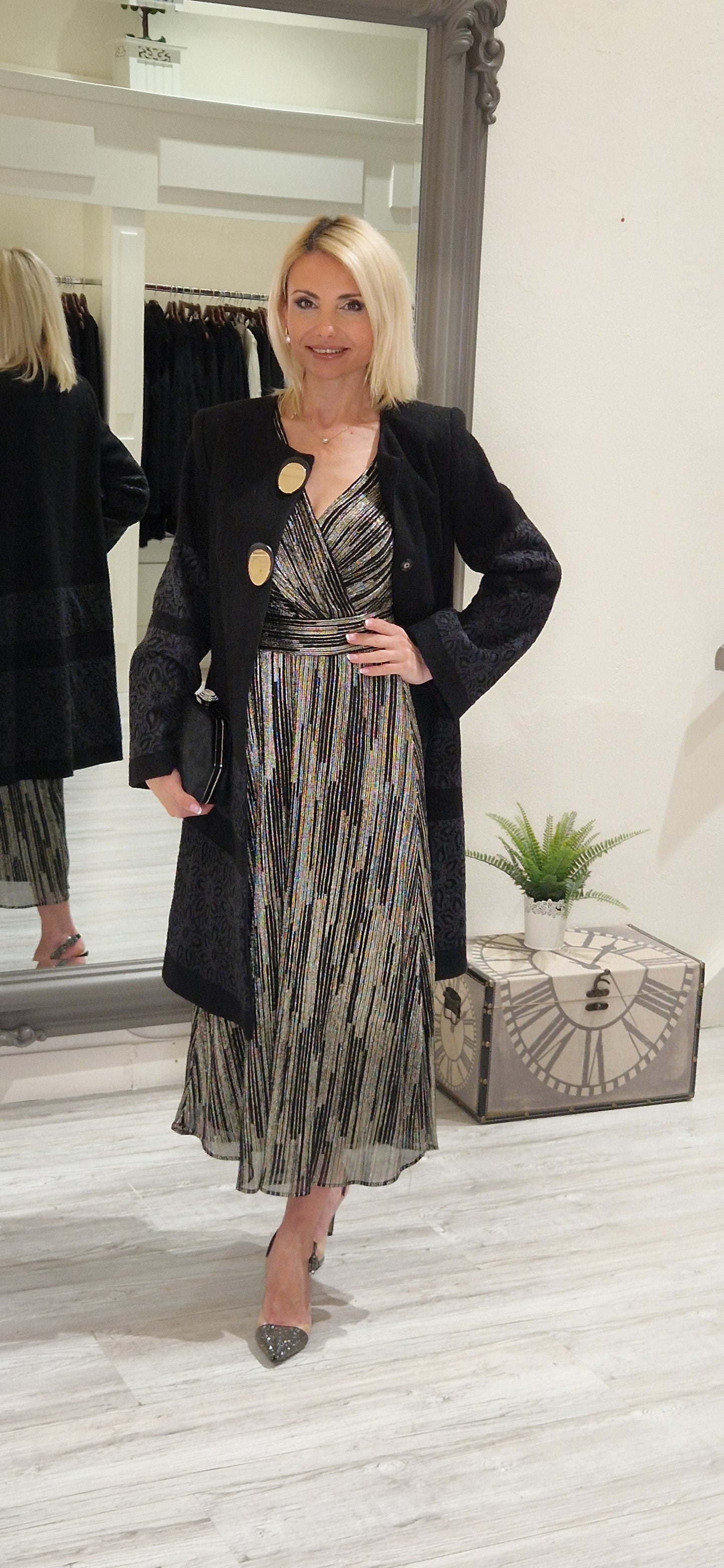 Black And Gold Shimmer Dress