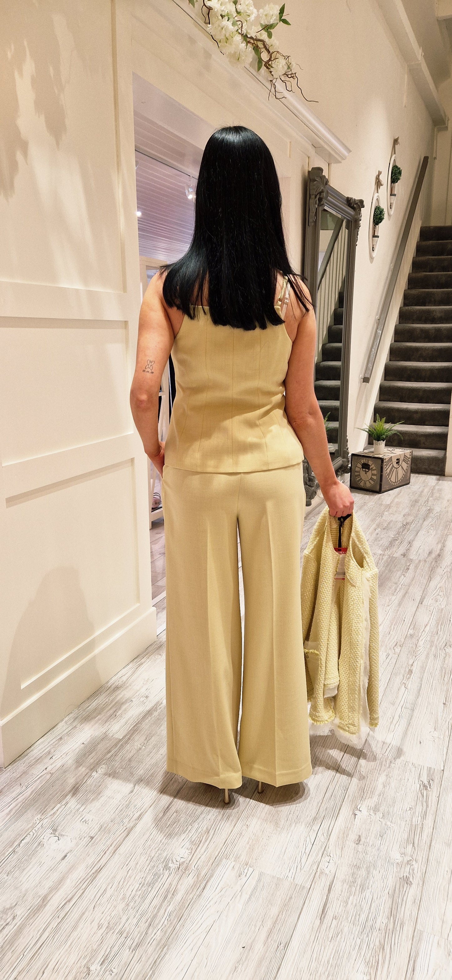 NilanCC Pleat Pant  Pale Yellow