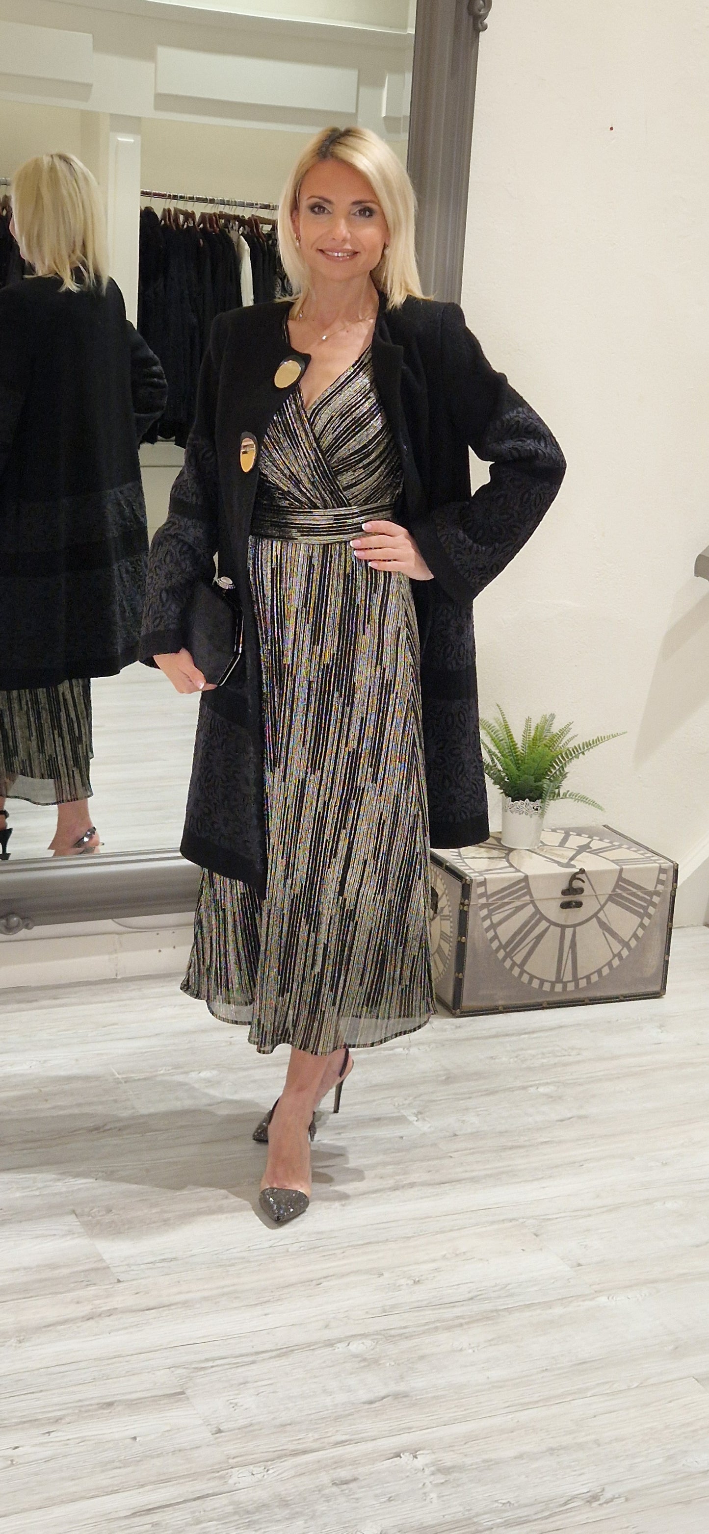 Black And Gold Shimmer Dress