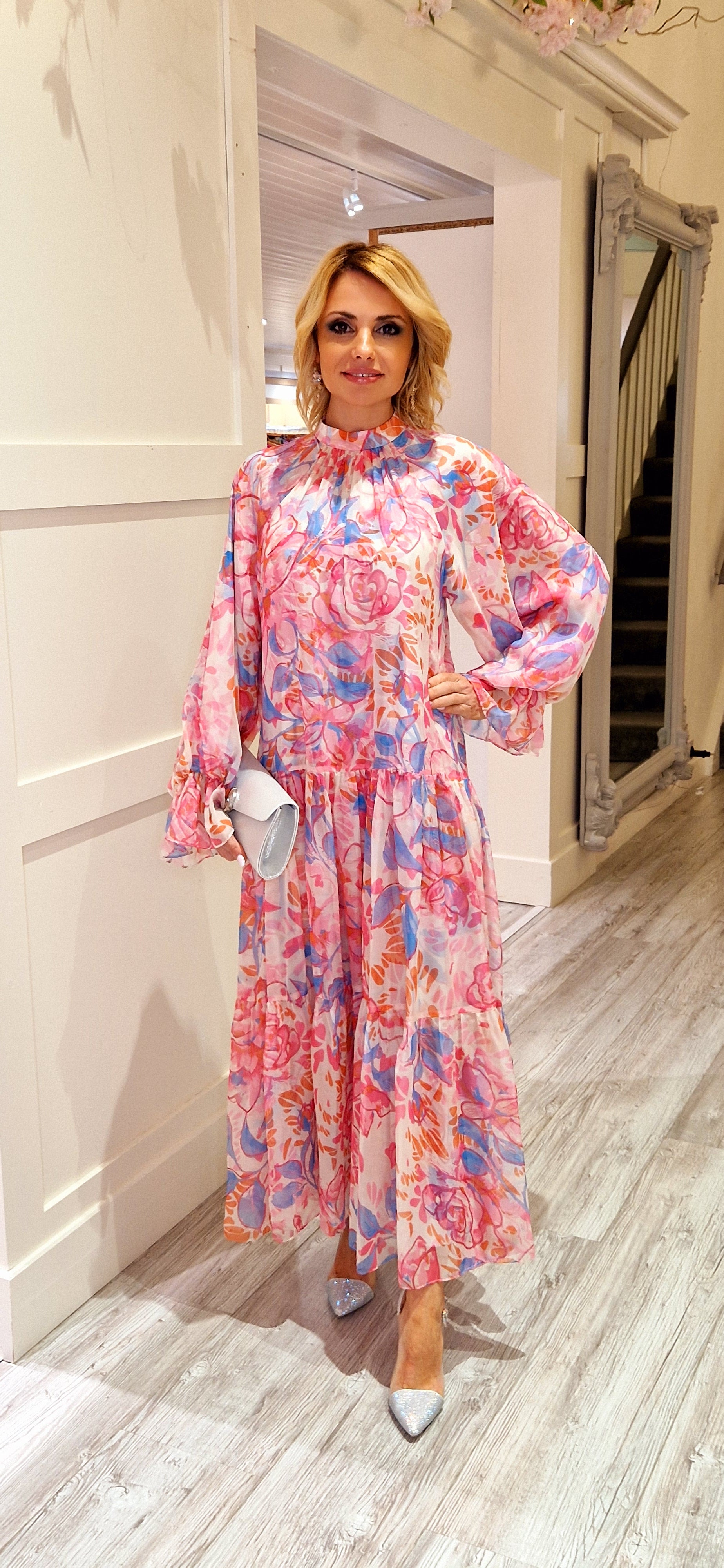 Pink Floral Midi Dress – Style Kloset Boutique Galway
