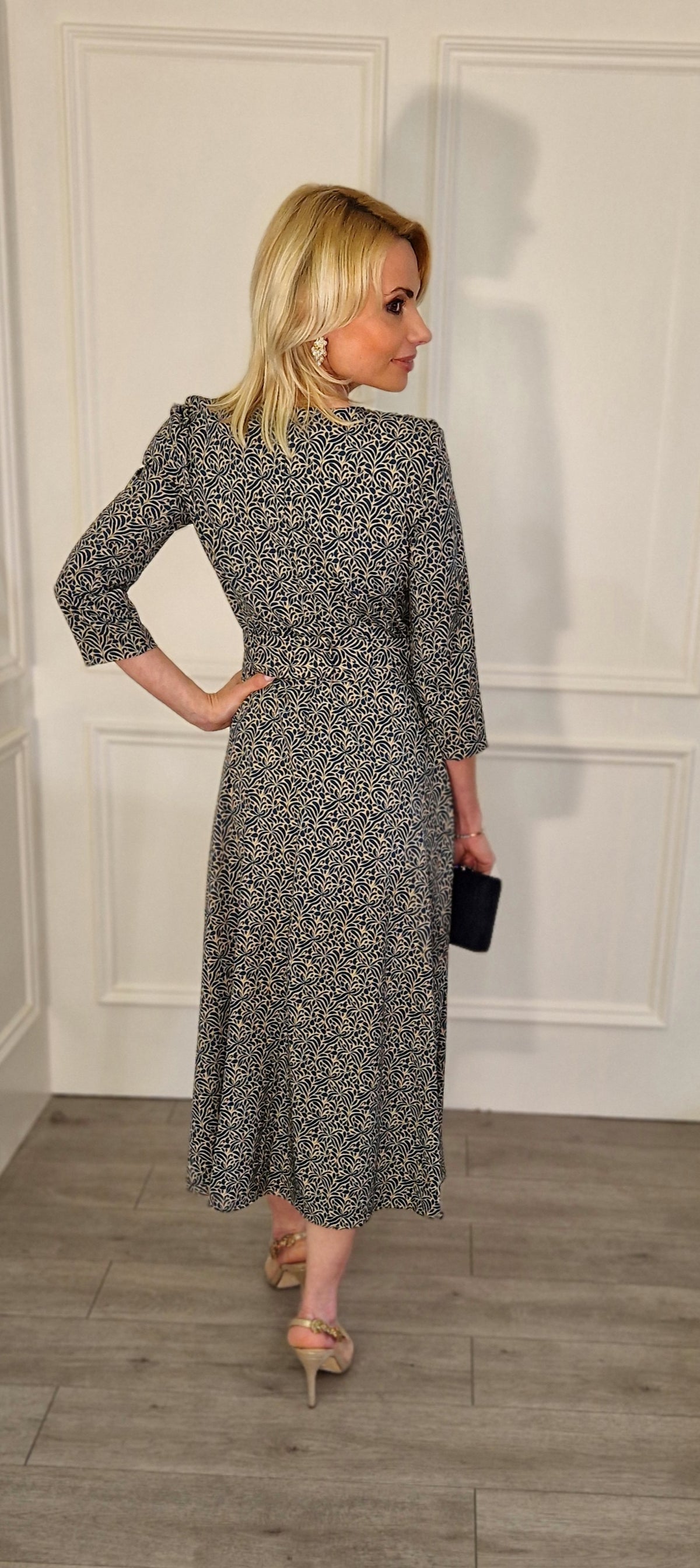Oton Navy And Camel Dress