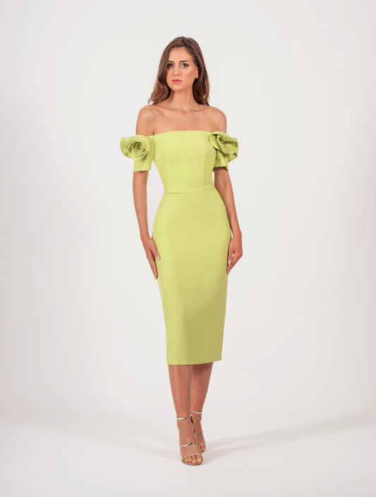 Lime Rose Detail Dress