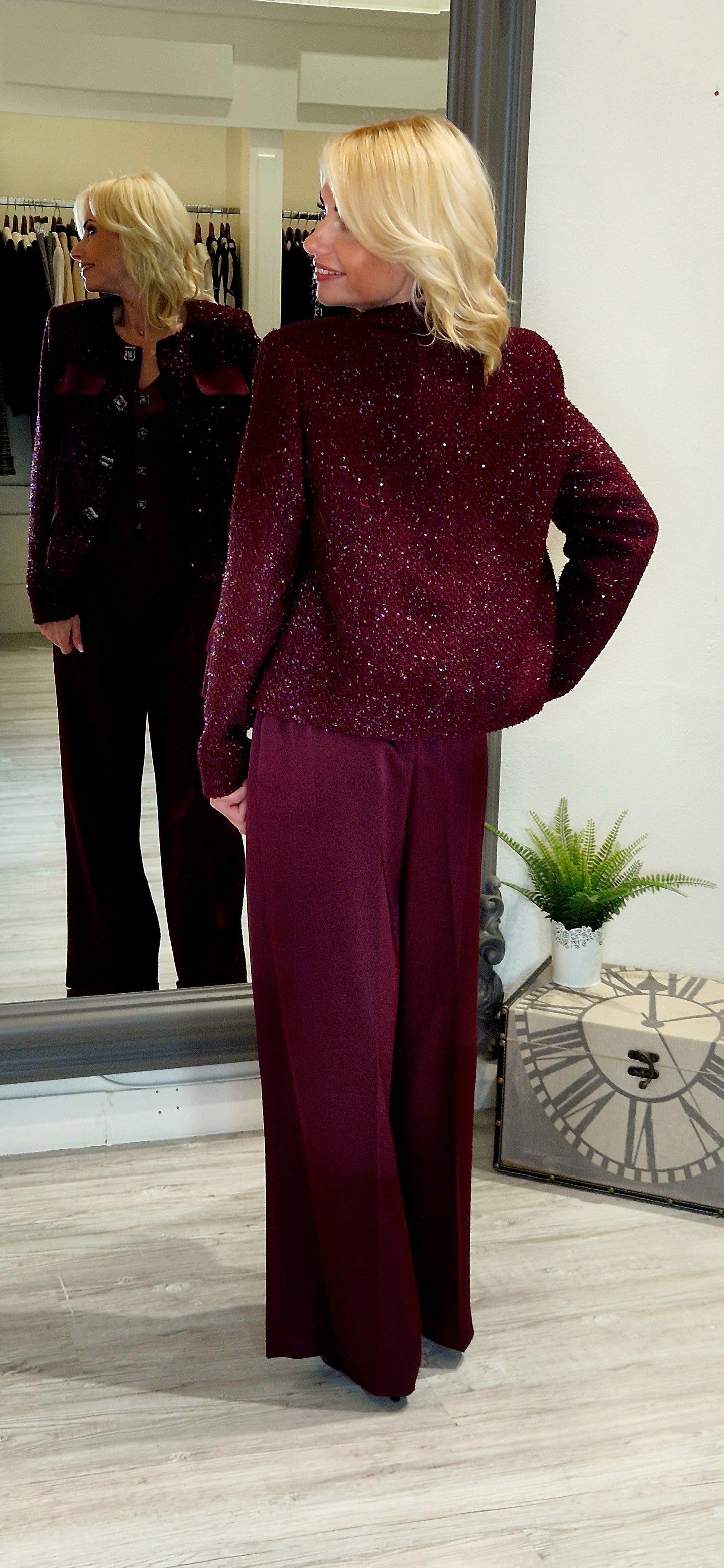 Burgundy Shimmer Jacket