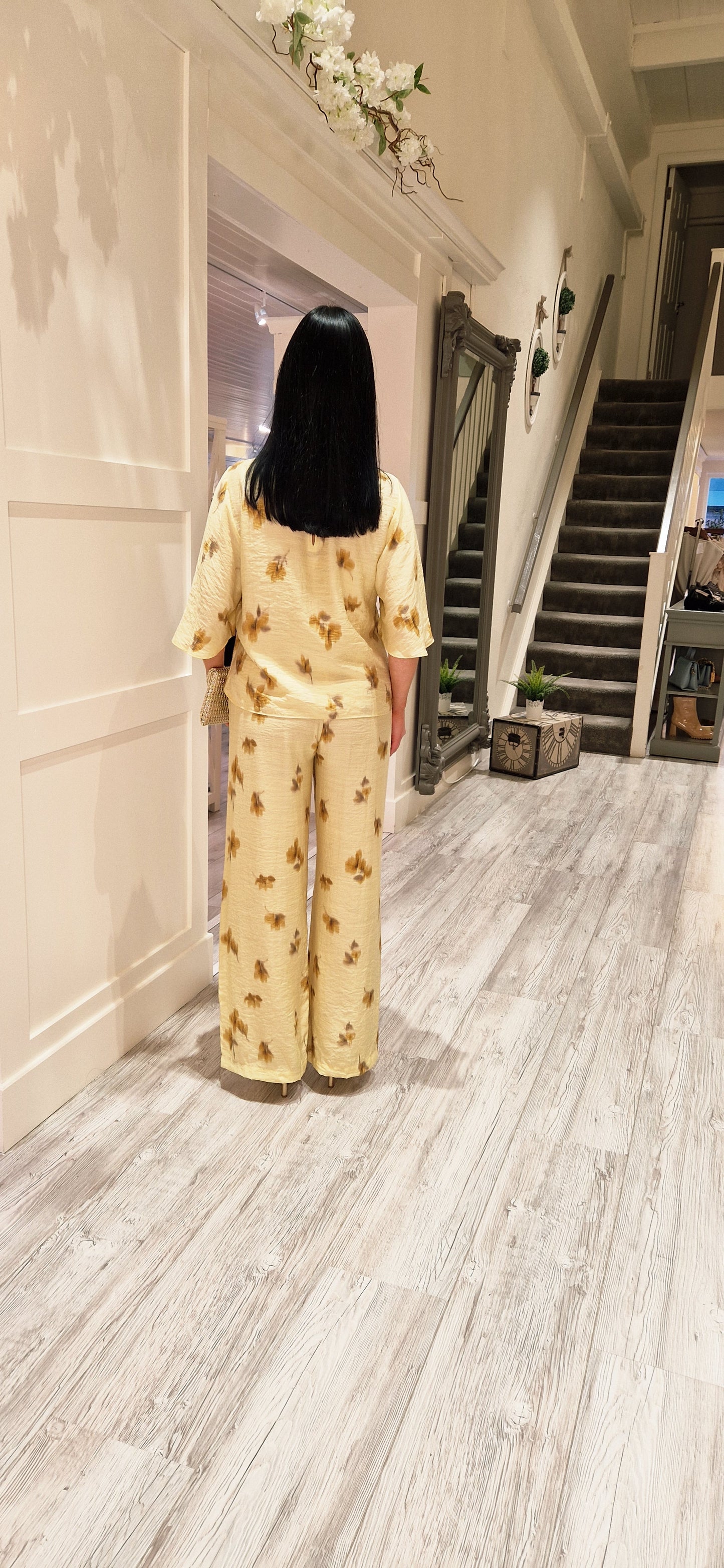 Myla Flower Drape SS Blouse  Pale Yellow