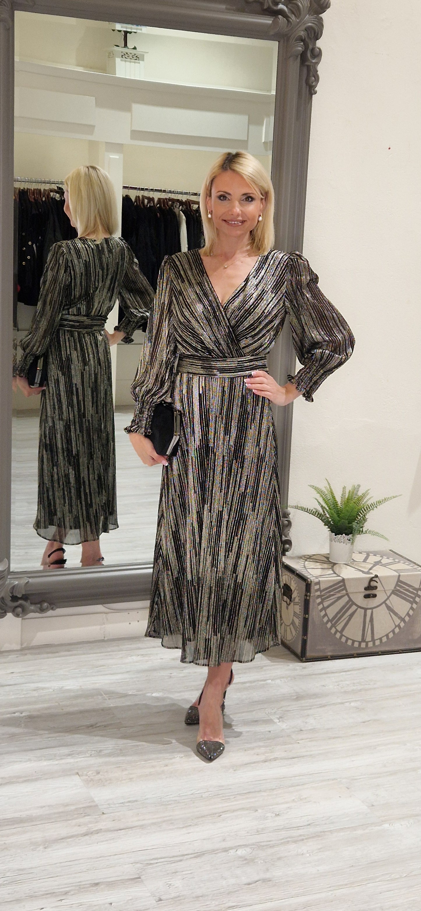 Black And Gold Shimmer Dress