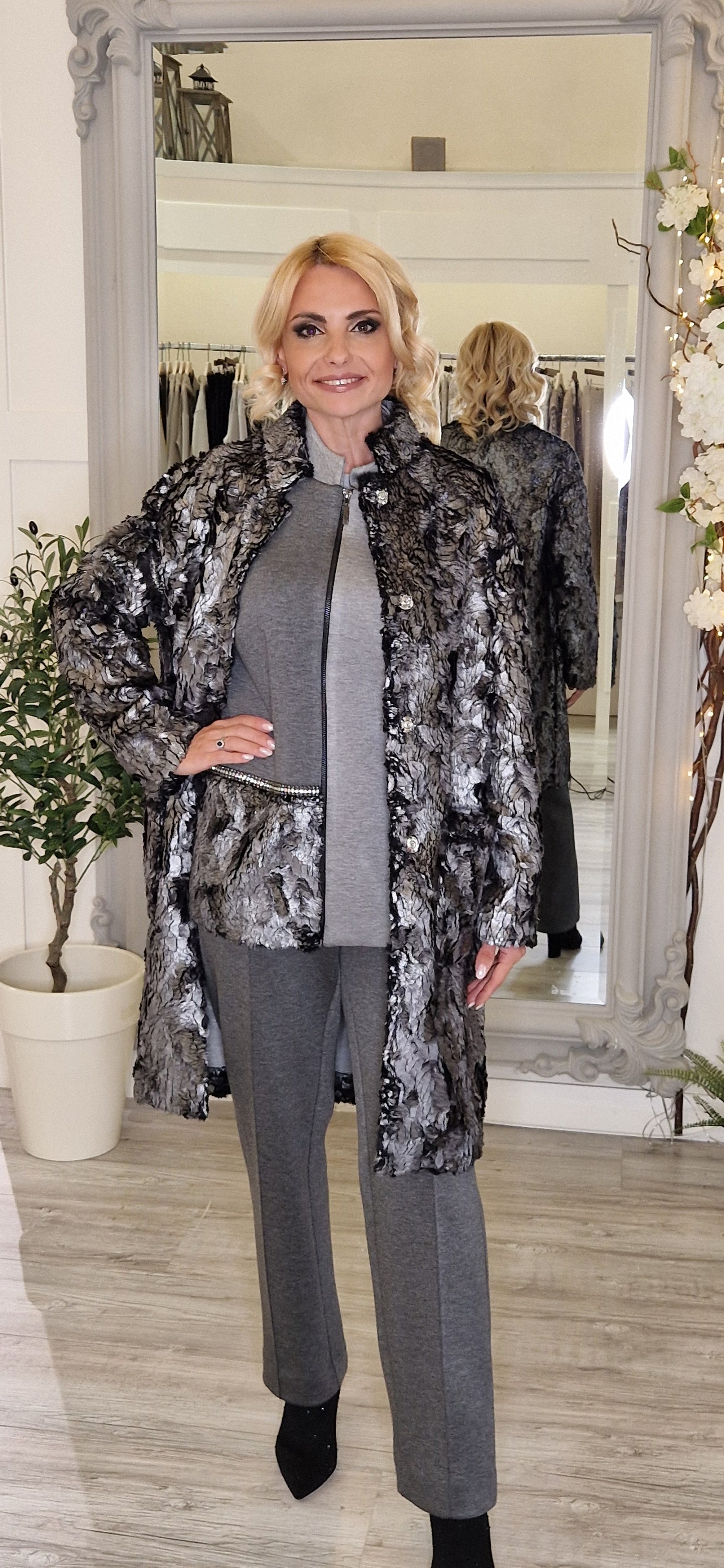 Grey Shimmer Coat