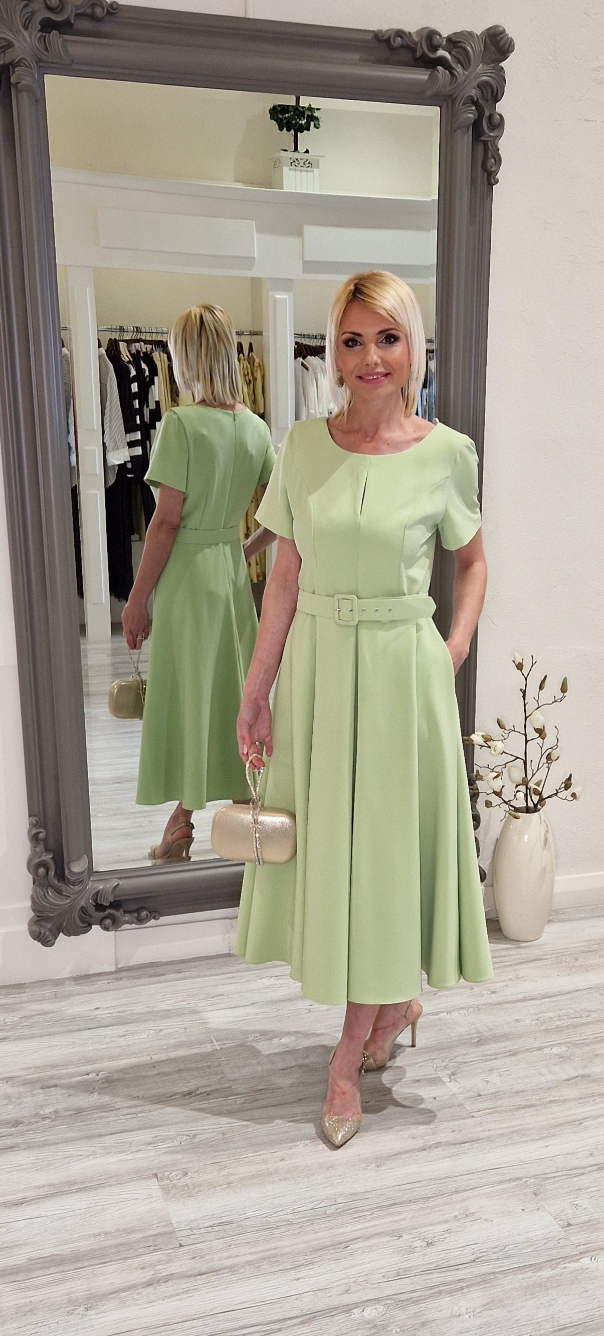 strapless open back dress Pistachio Midi Dress Style Kloset Boutique Galway strapless open back dress Pistachio Midi Dress Style Kloset Boutique Galway