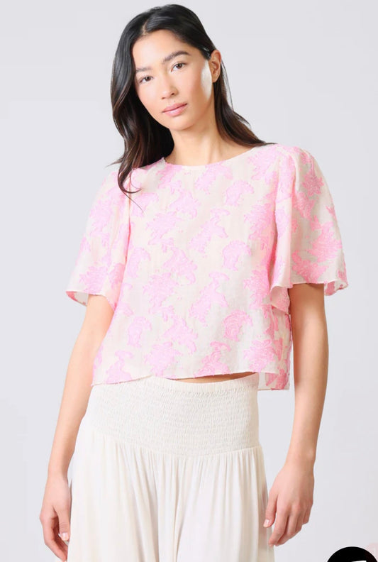 Cream And Pink Top