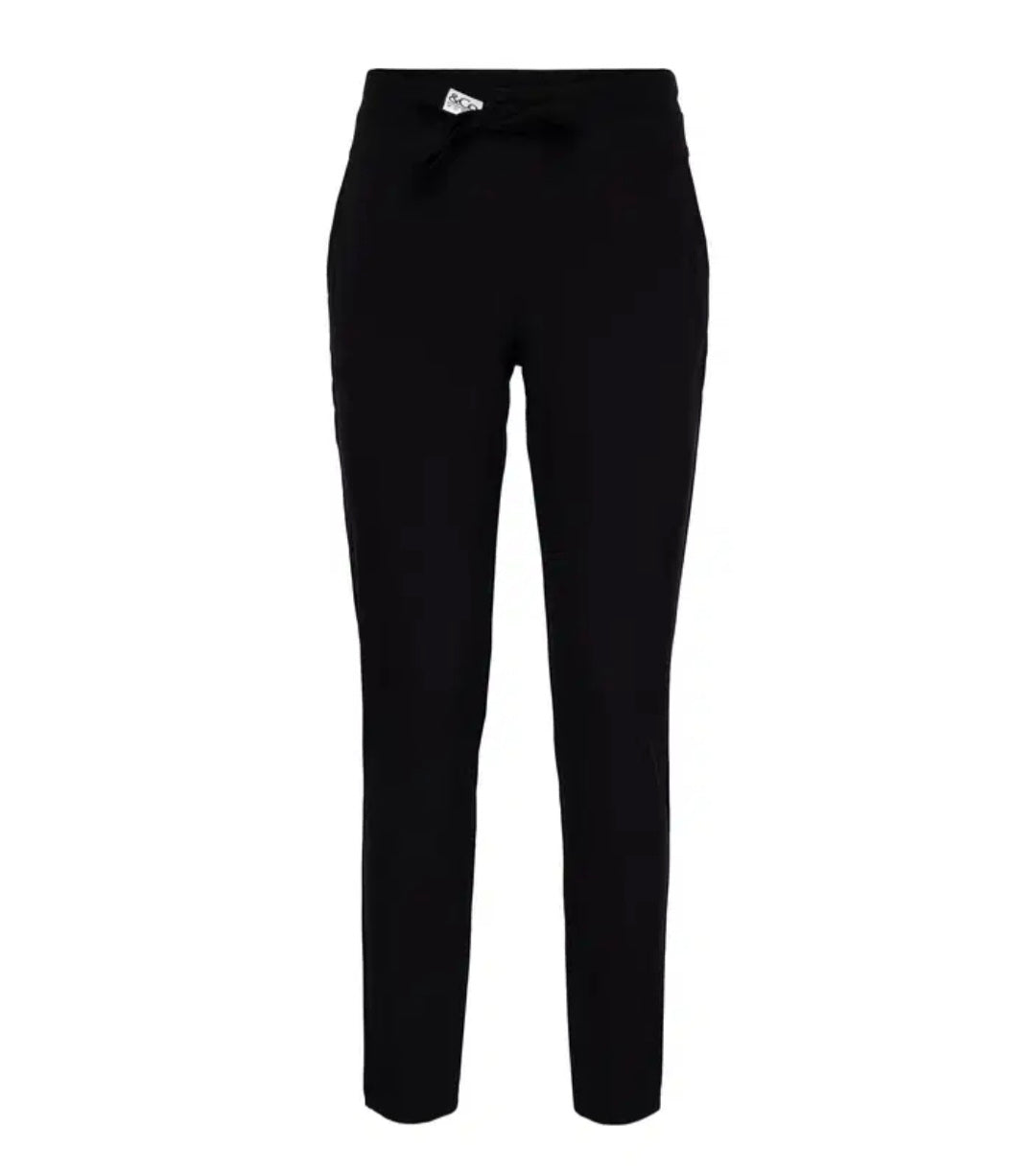 Peppe Navy Travel Pants With Slit Pockets