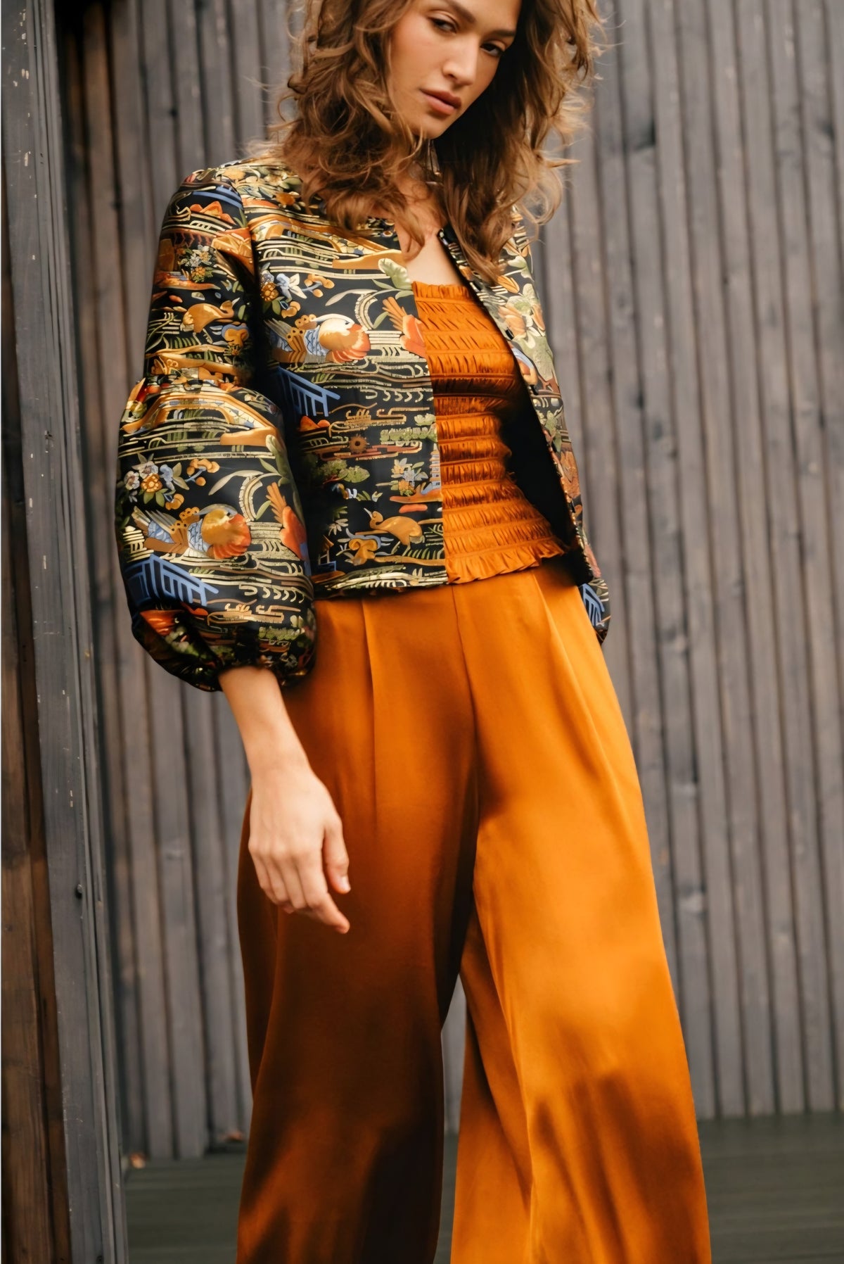 Claude Black Multicolour Cropped Jacket