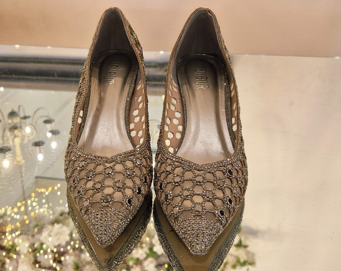 Silver Dimond Kitten Hill Shoes