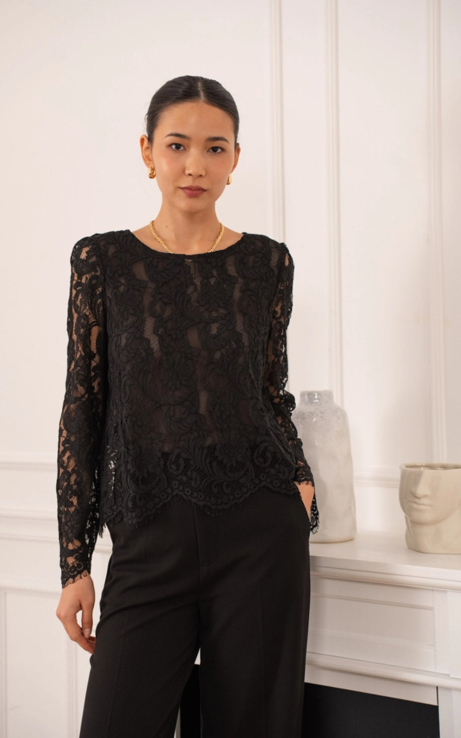 Black Lace Blouse