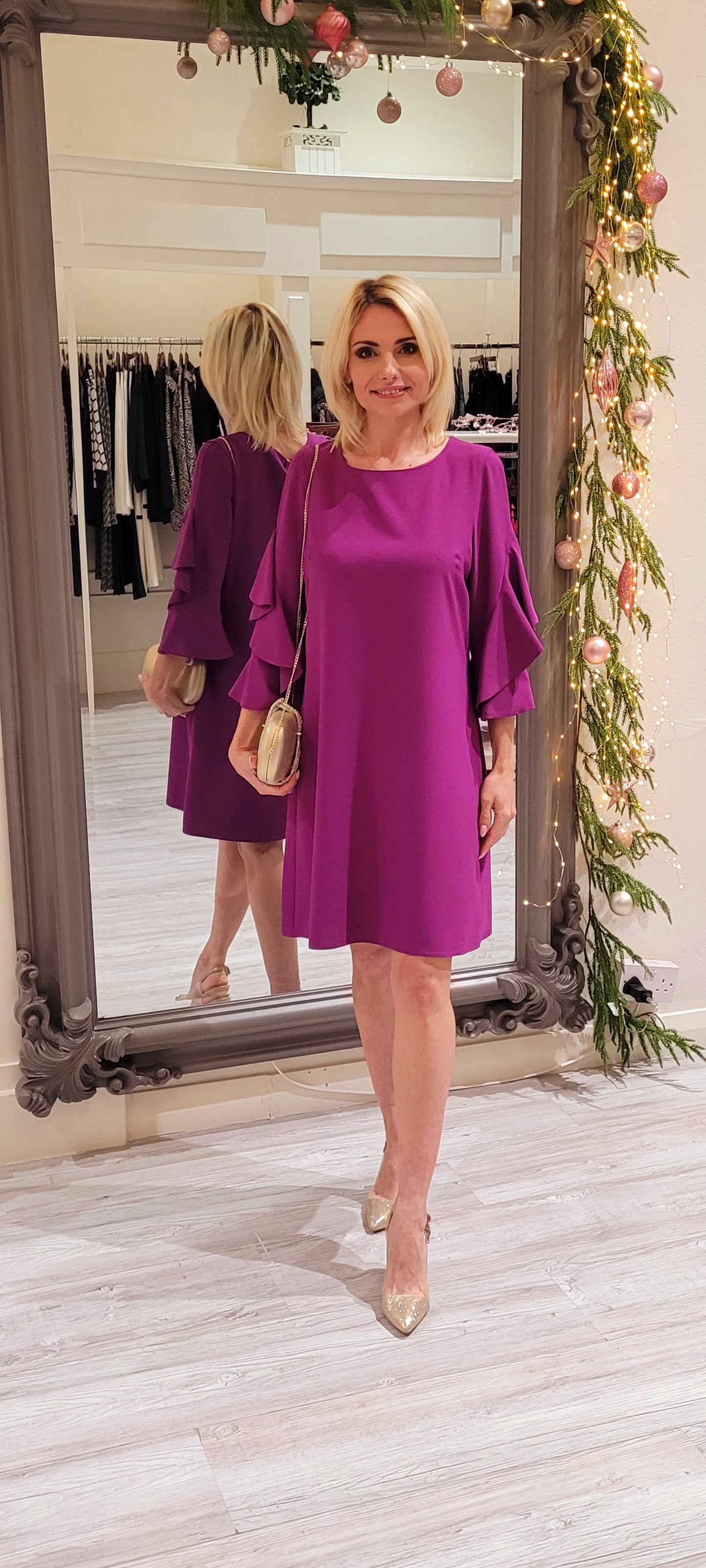 Plum Shift Midi Dress