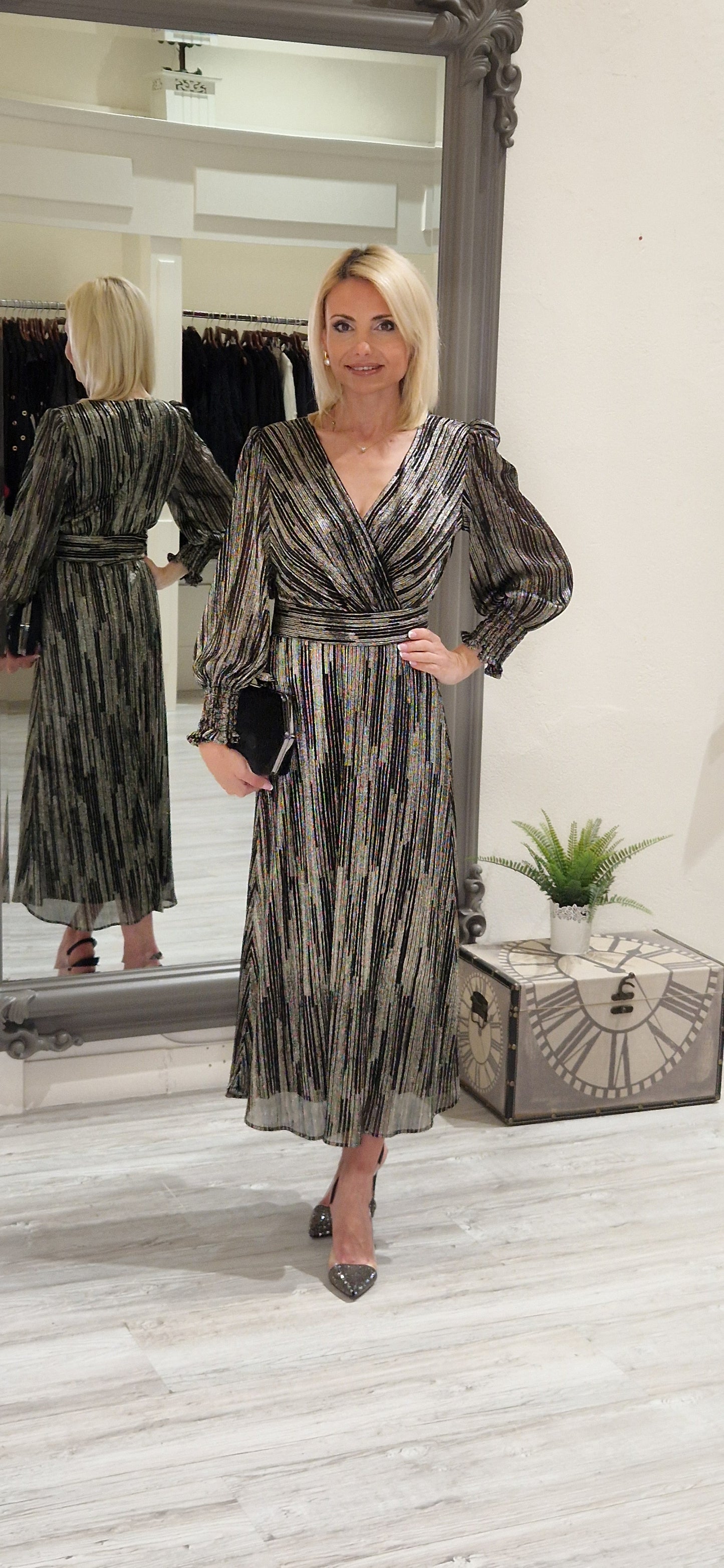 Black And Gold Shimmer Dress