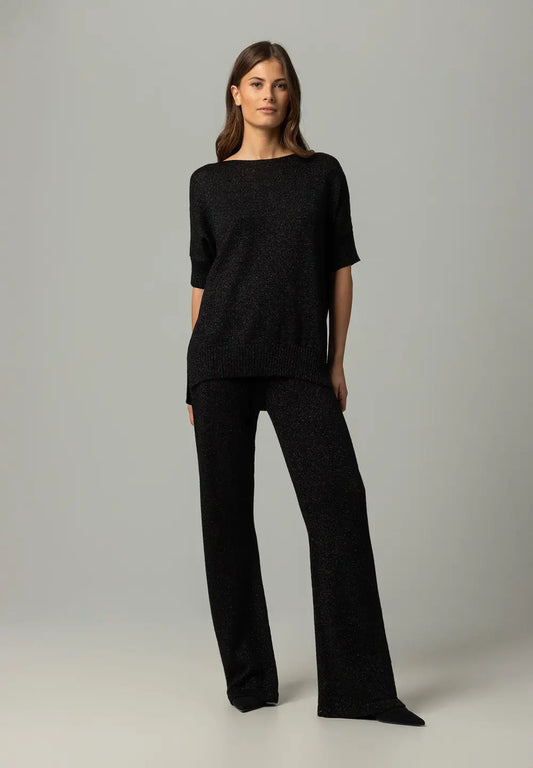 Black  Lurex Knit Trousers
