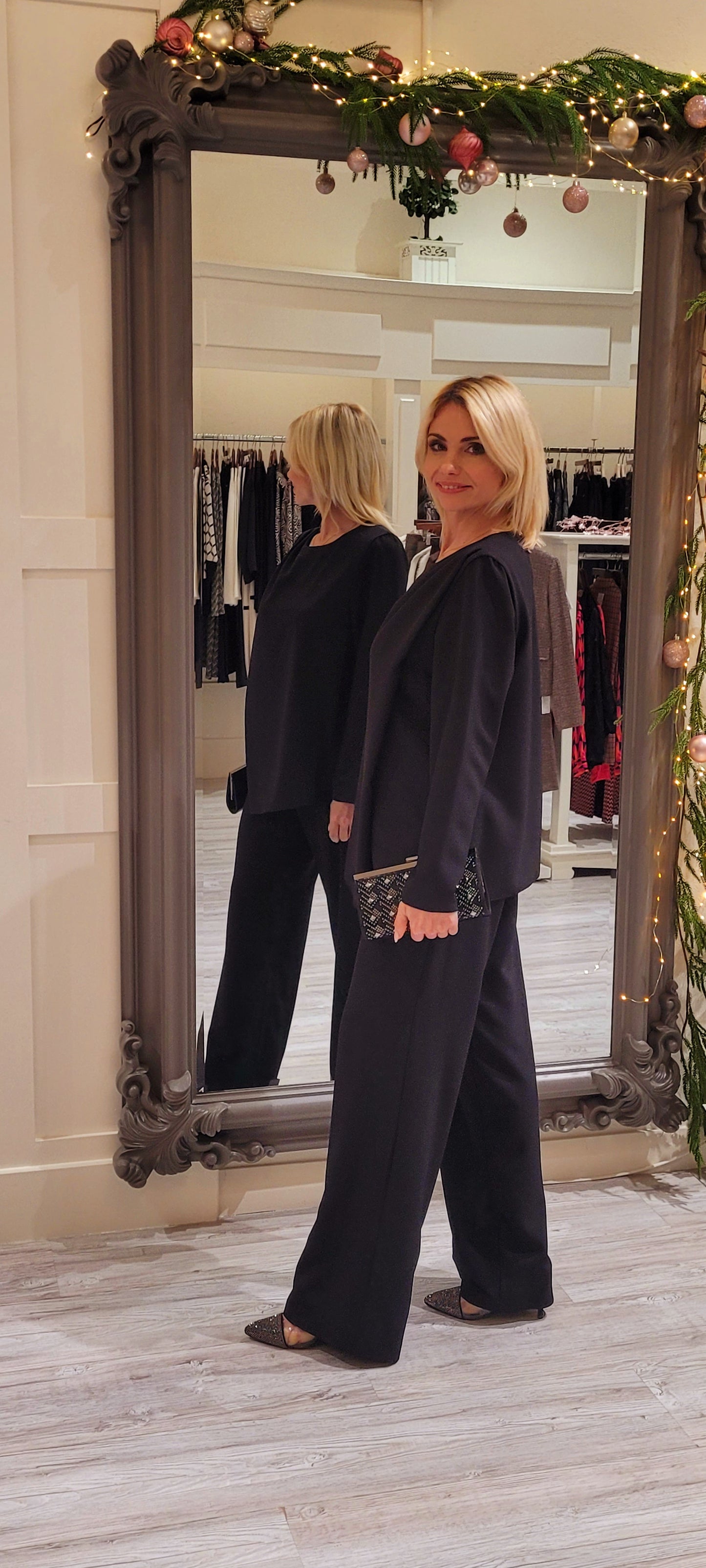 Black Two Pieces Trousers Suit