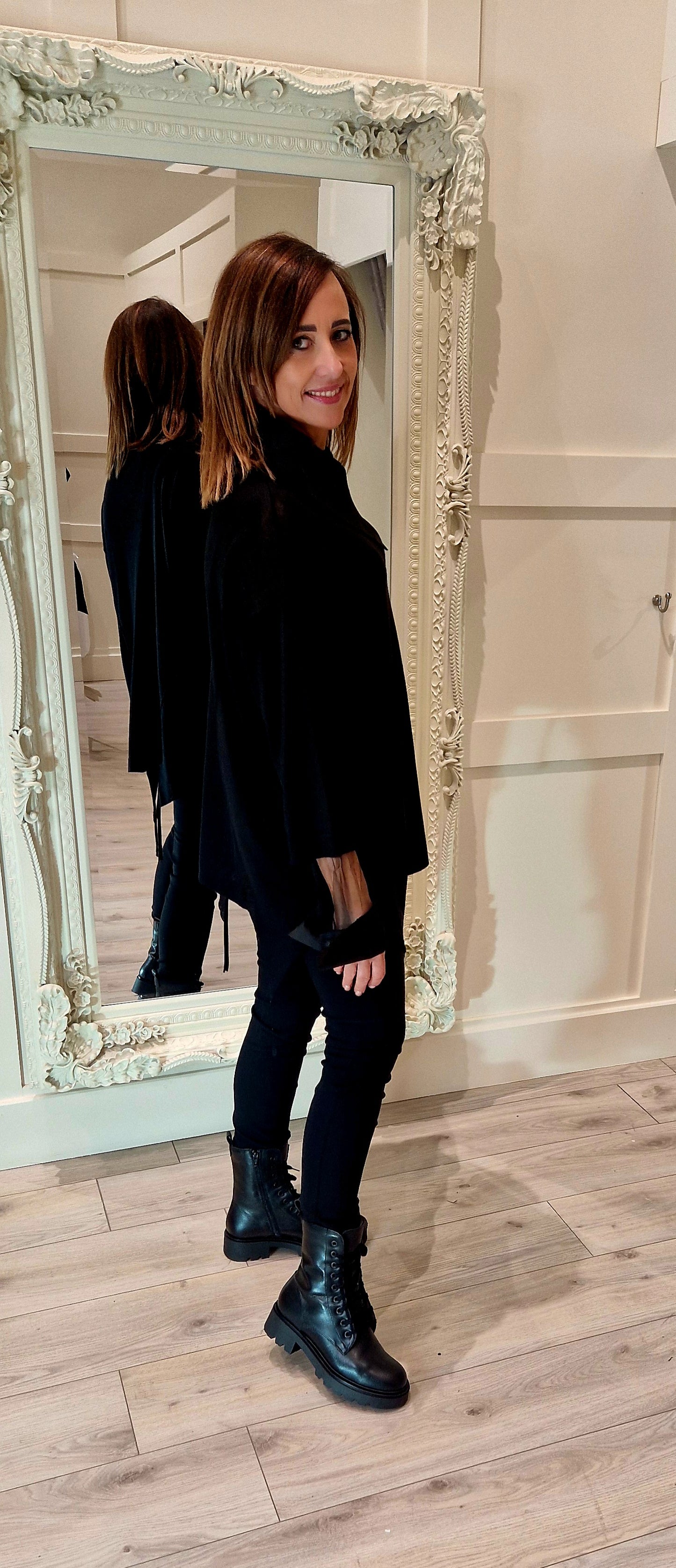 Black Taffeta Crop Jacket