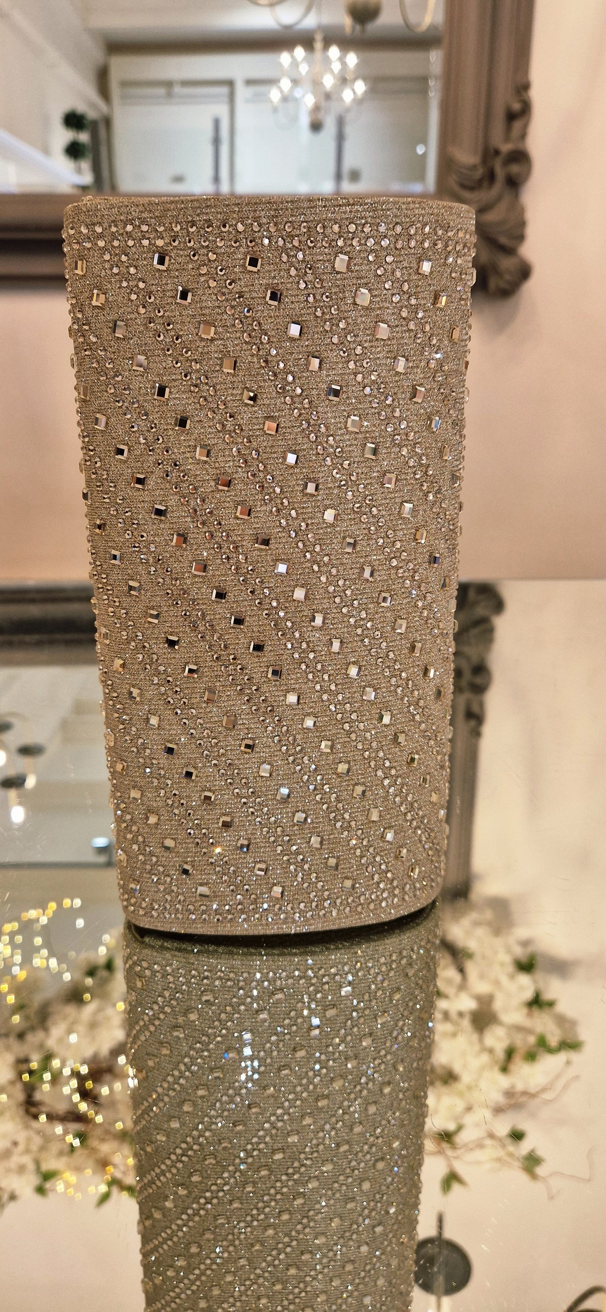 Gold Bag With  Crystal Detail