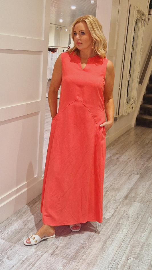 Coral Long Dress