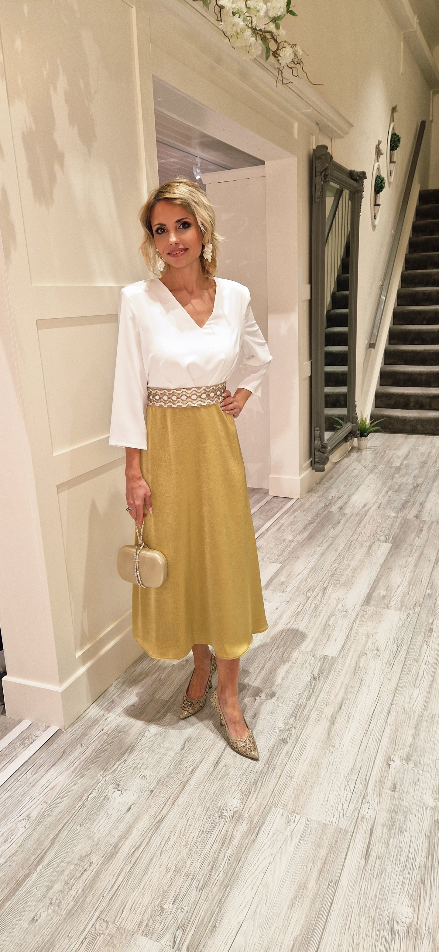 Cream and Mimosa Dress