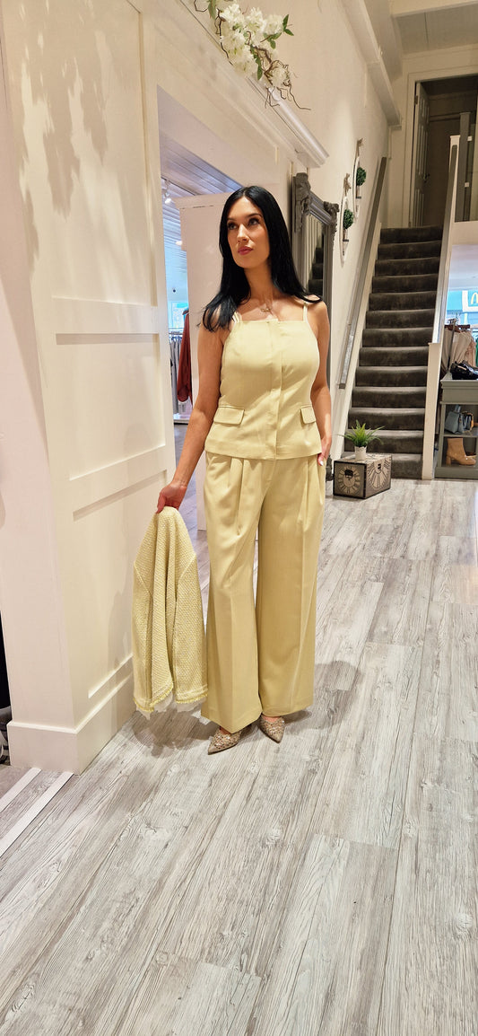 Nilan Tailored Top  Pale Yellow