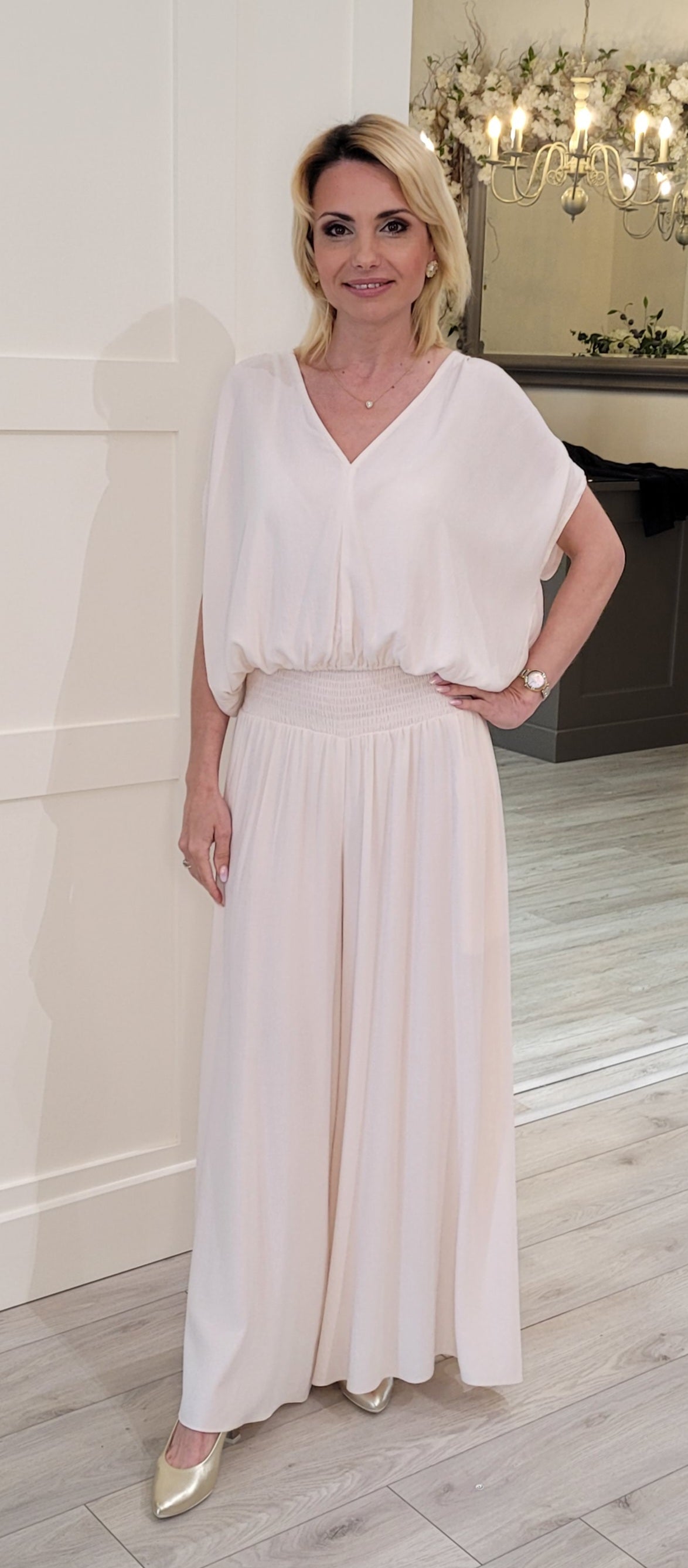 Cream Skirt Trousers