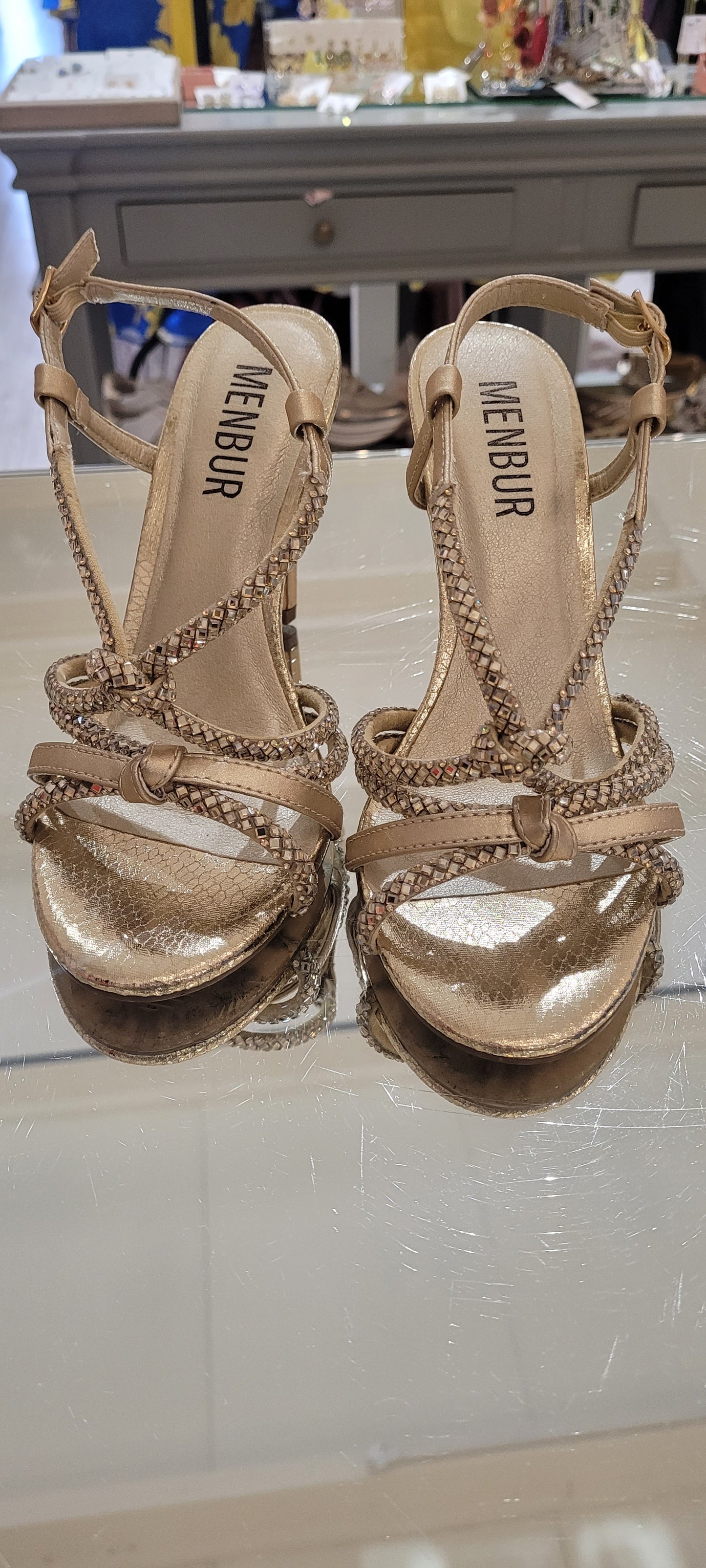 Gold High Heel Sandals