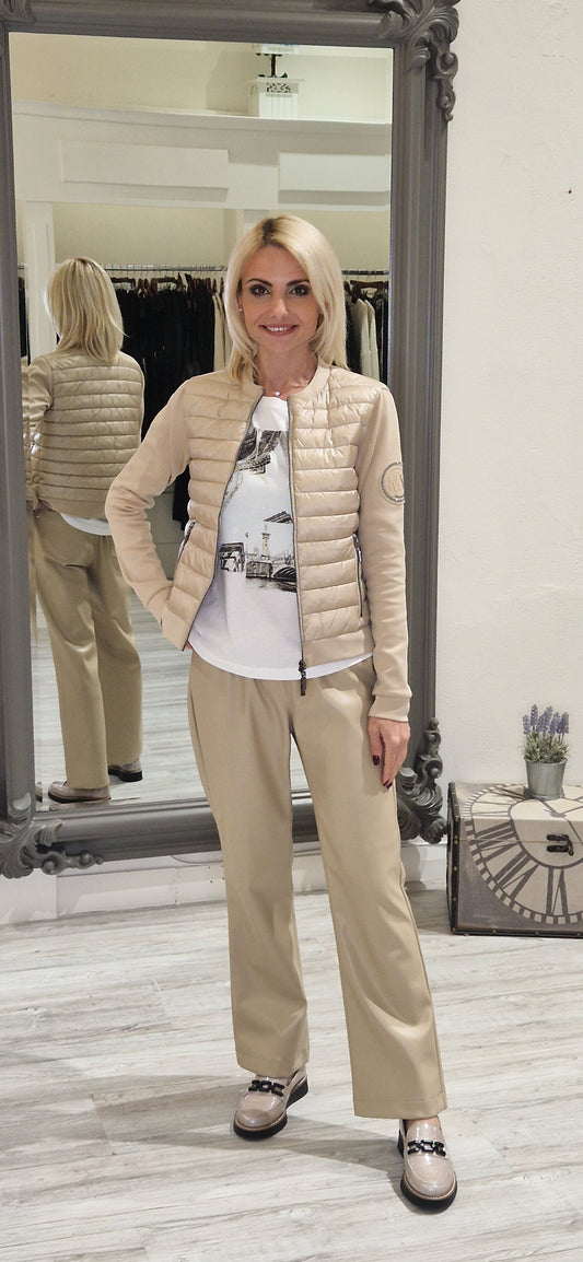 Cinnamon Quilted Jacket With Neoprene
