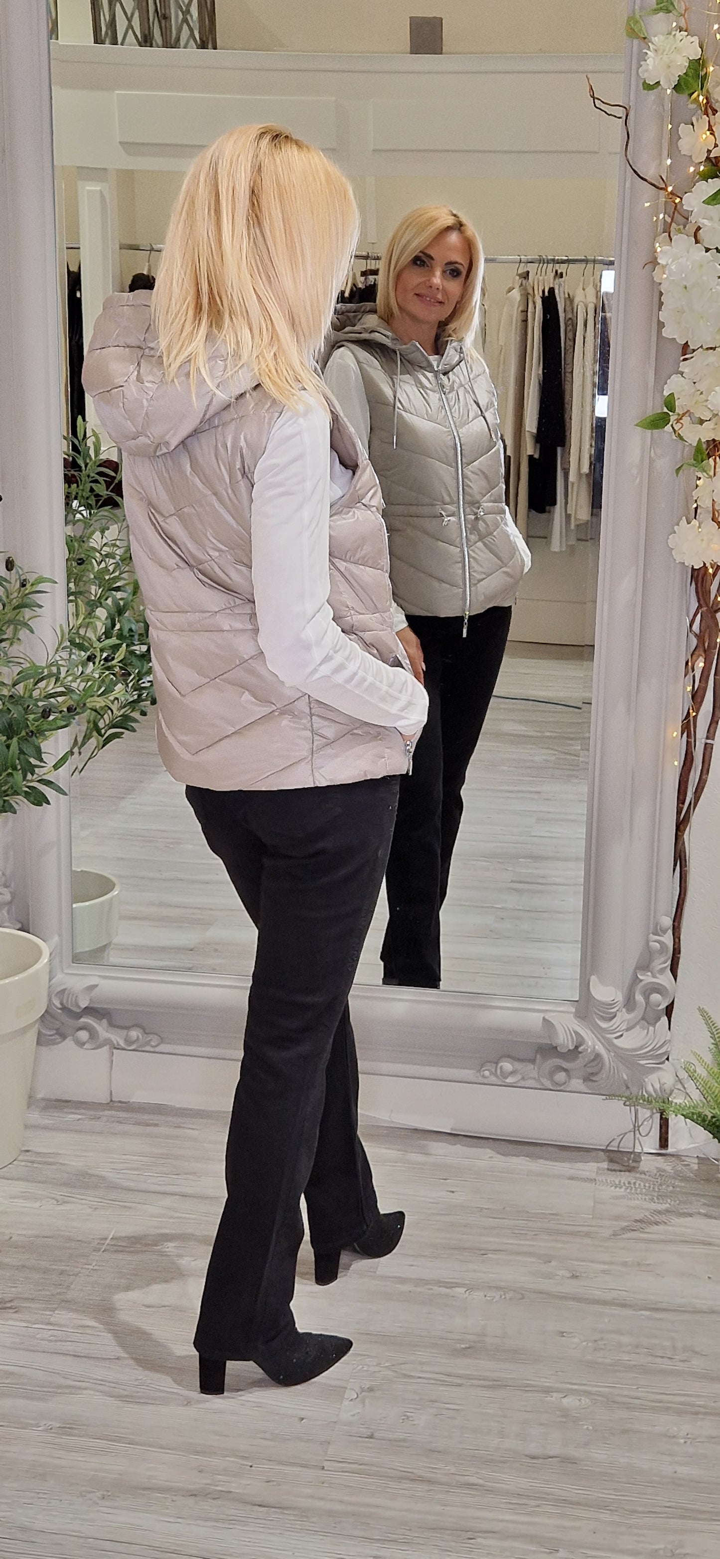 Monari Quilted Taupe Gilet