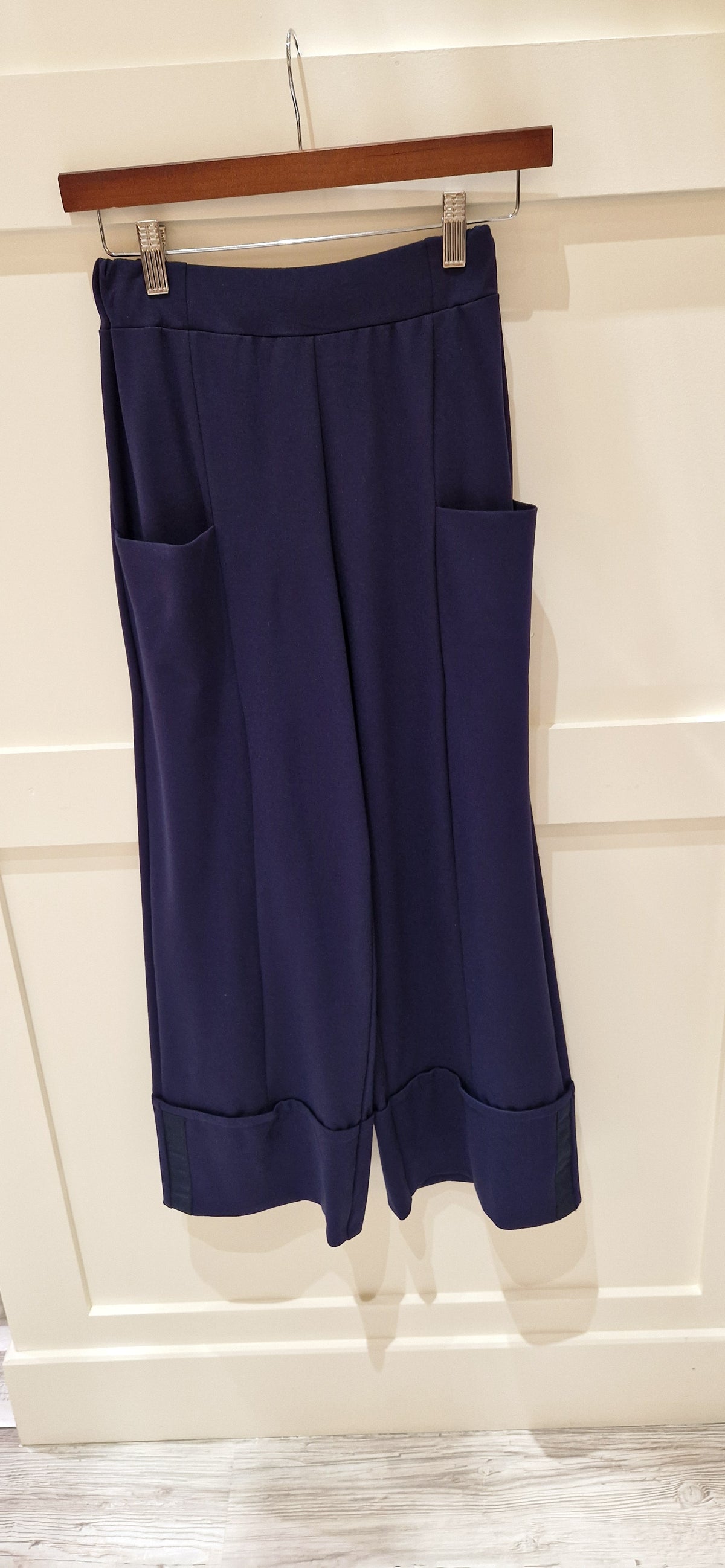 Navy Turn Up Trouser