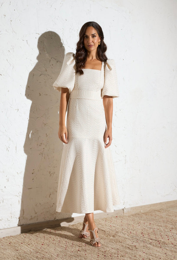 Cream And Gold Shimmer Dress – Style Kloset Boutique Galway