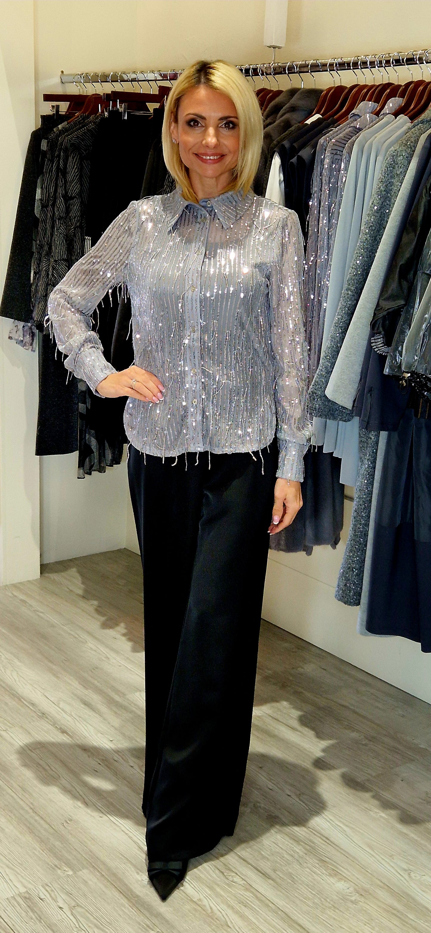 Barcelona Silver Shimmer Shirt