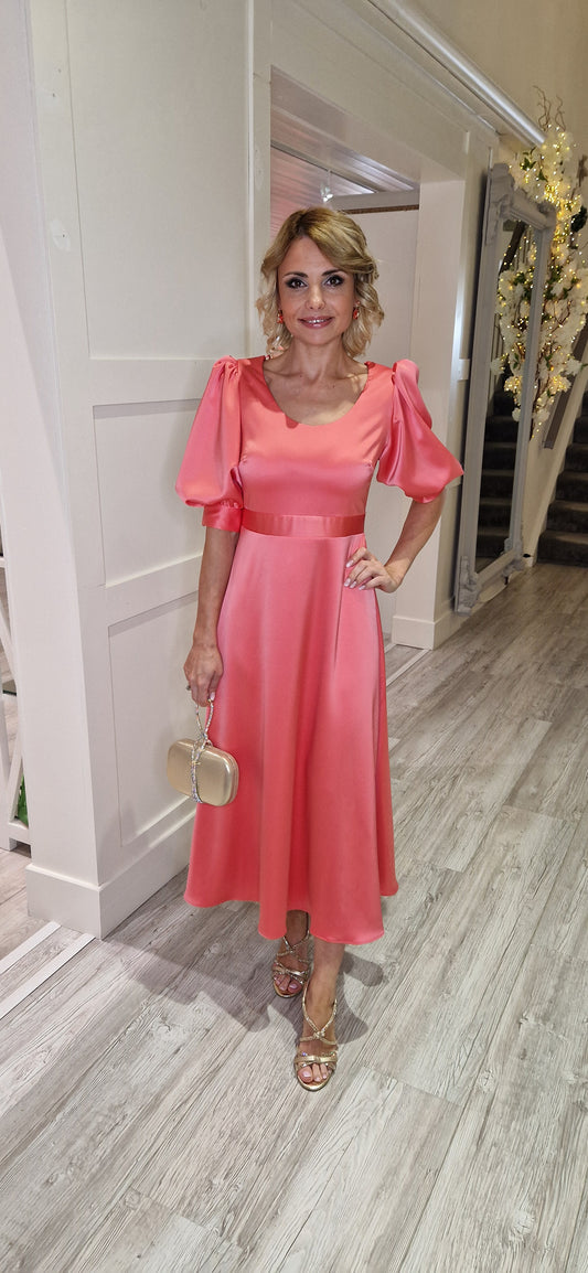 Coral Midi Dress