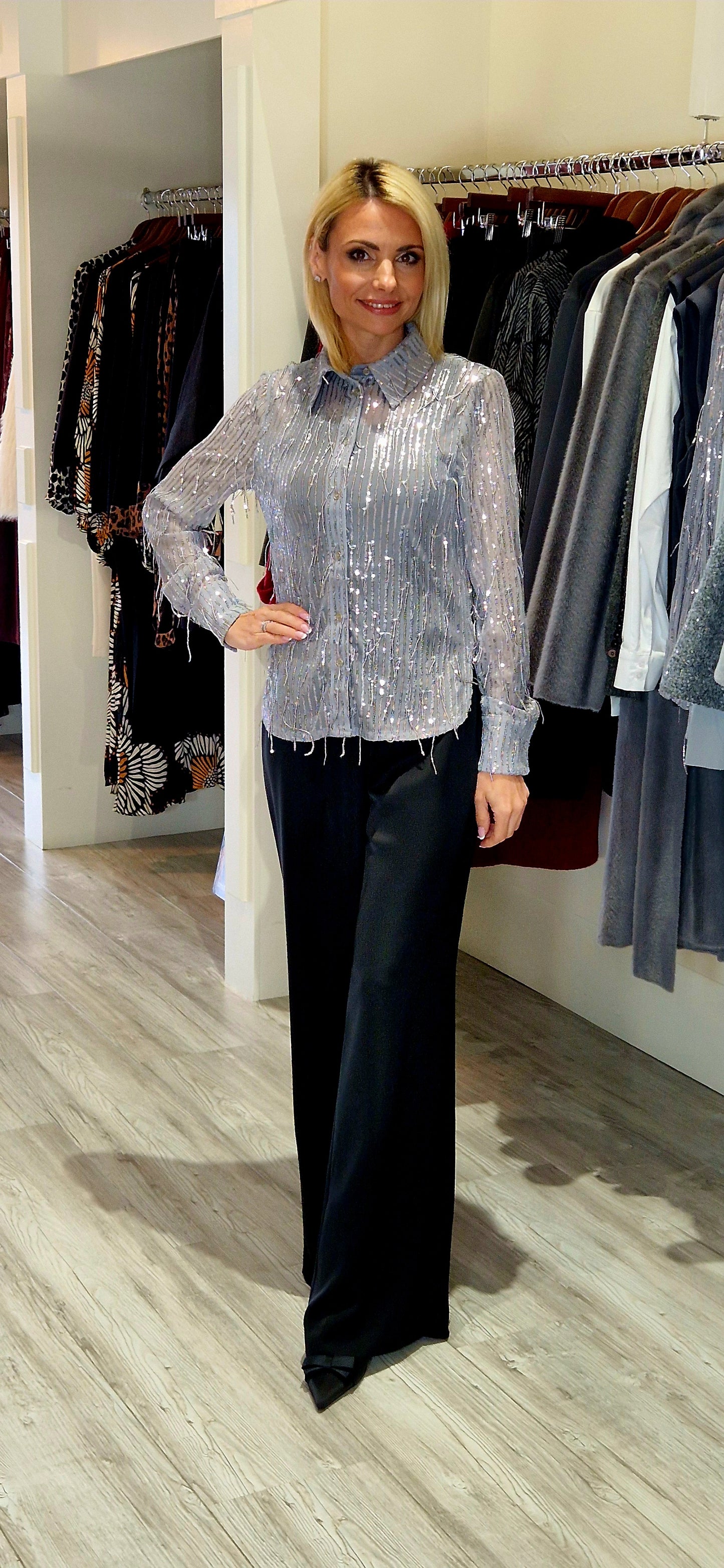 Barcelona Silver Shimmer Shirt