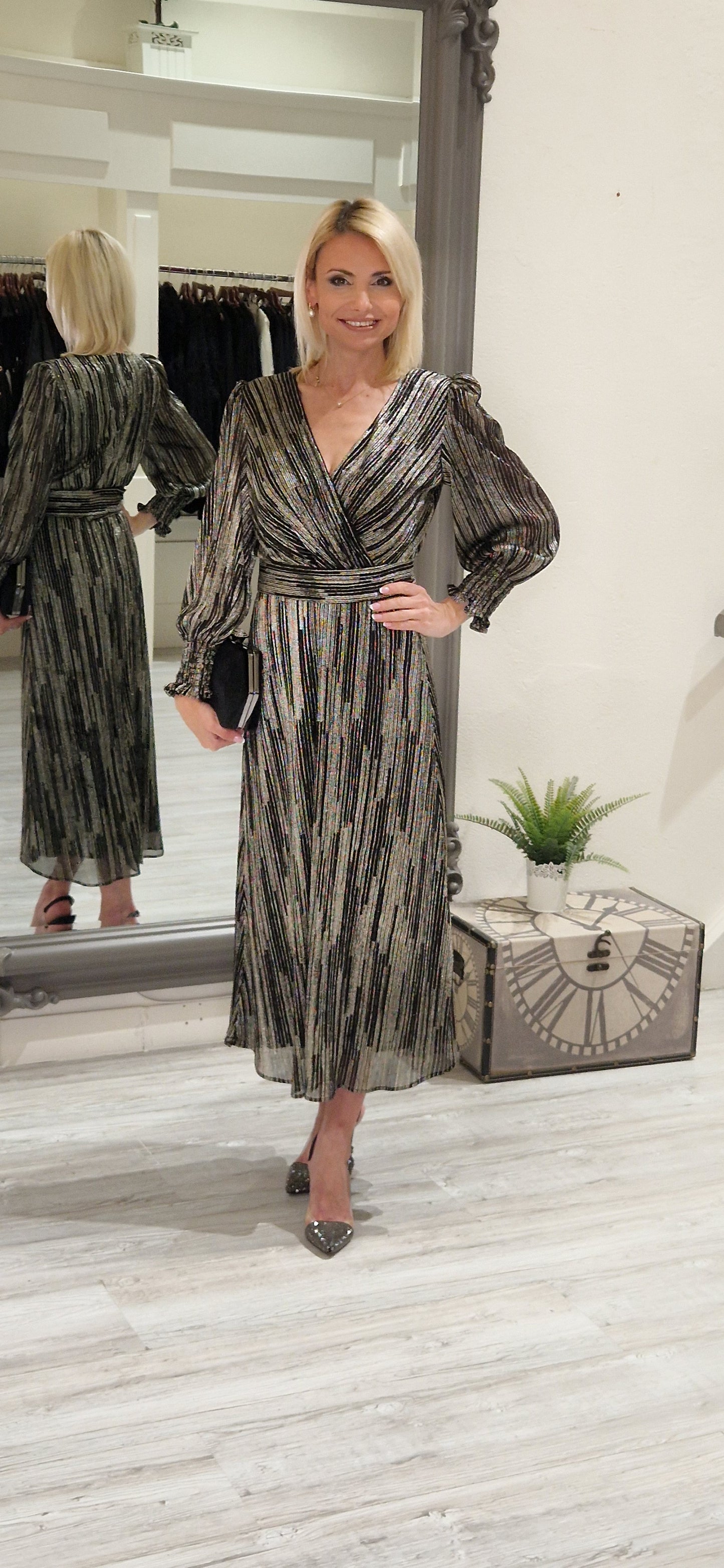 Black And Gold Shimmer Dress