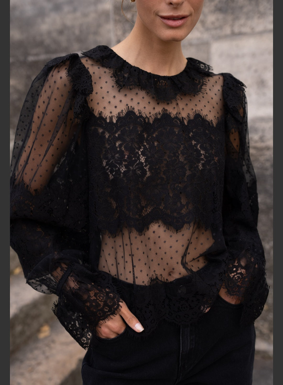 Black Lace Blouse