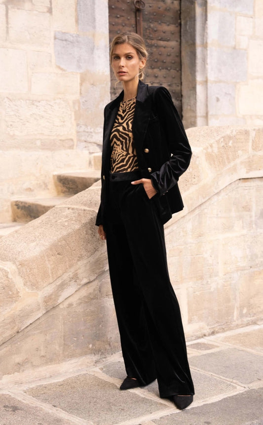 Black Velvet Jacket With Gold Buttons