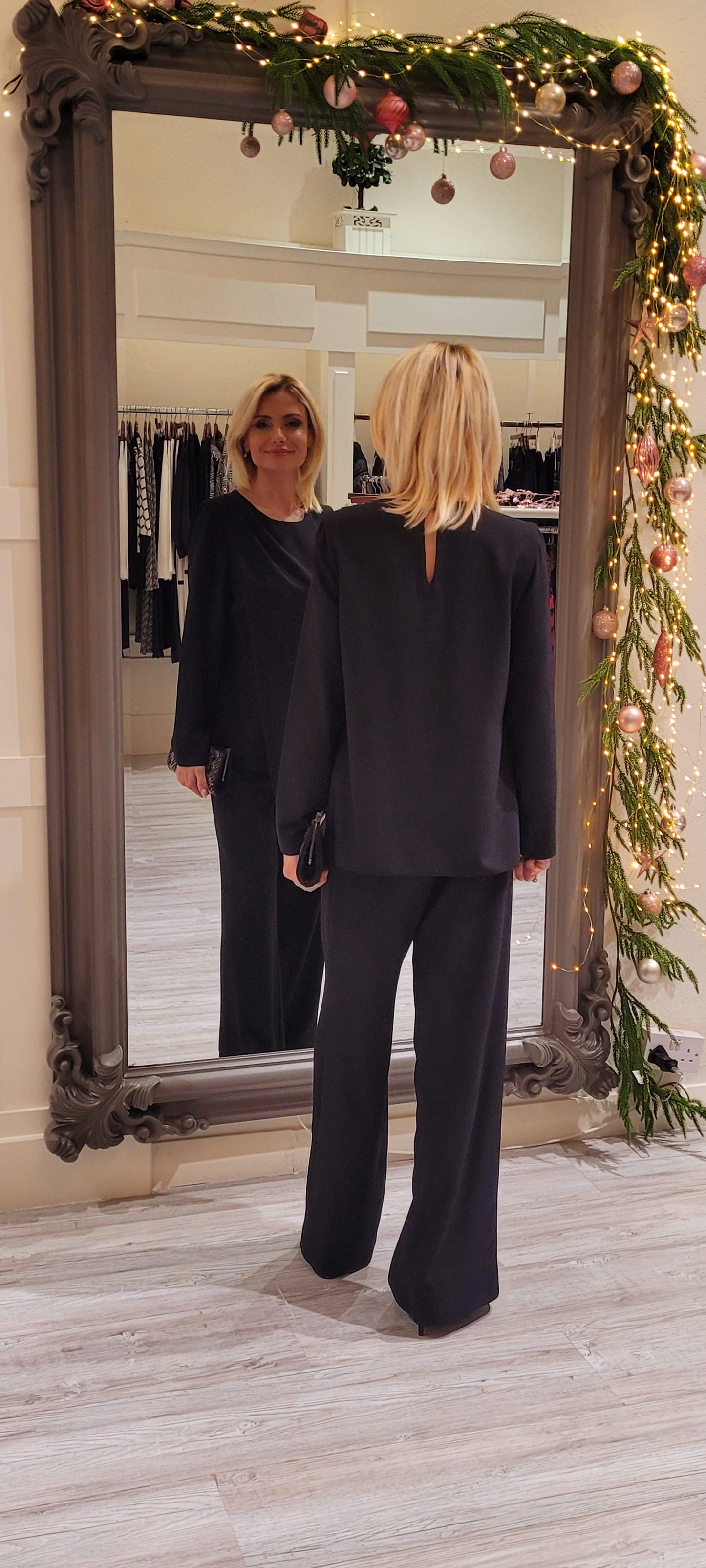 Black Two Pieces Trousers Suit