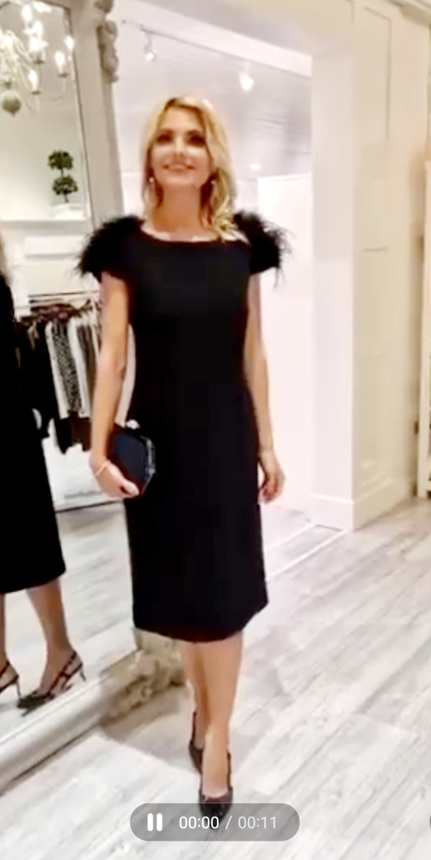 Black Classic Midi  Dress