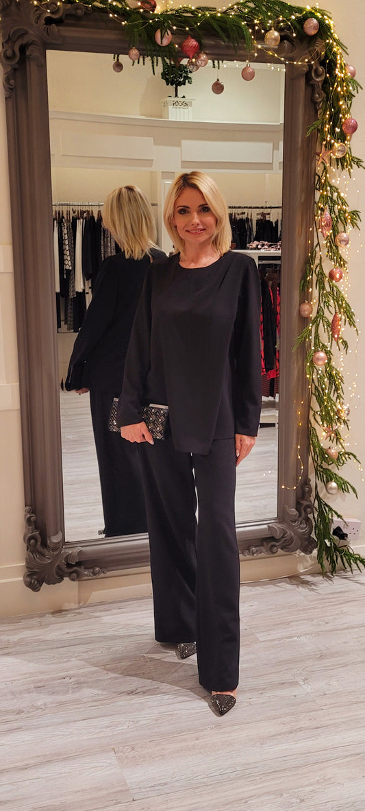 Black Two Pieces Trousers Suit